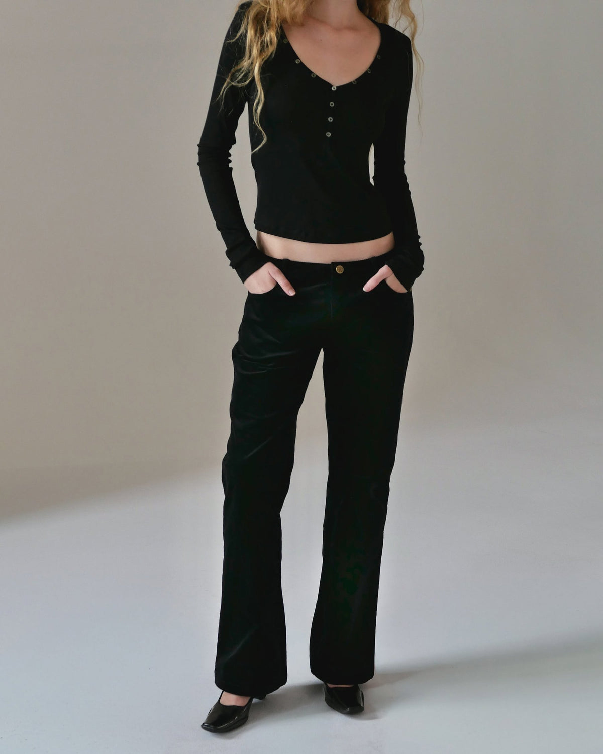 MUSE low rise corduroy pants - onyx