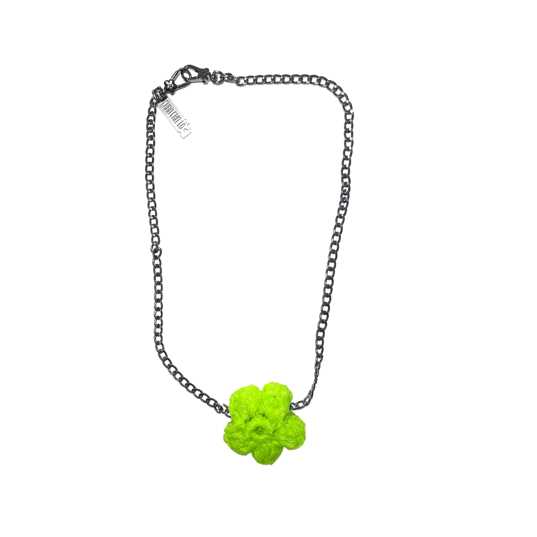 Signature Hand Crochet Flower Belt / Keychain_ Neon Green