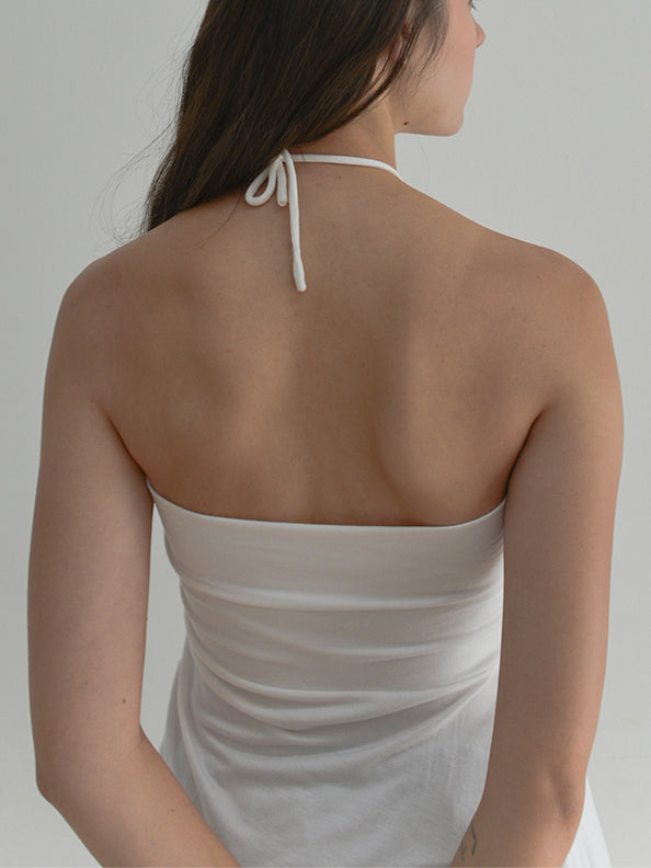 KNOX HALTER TOP - MILK