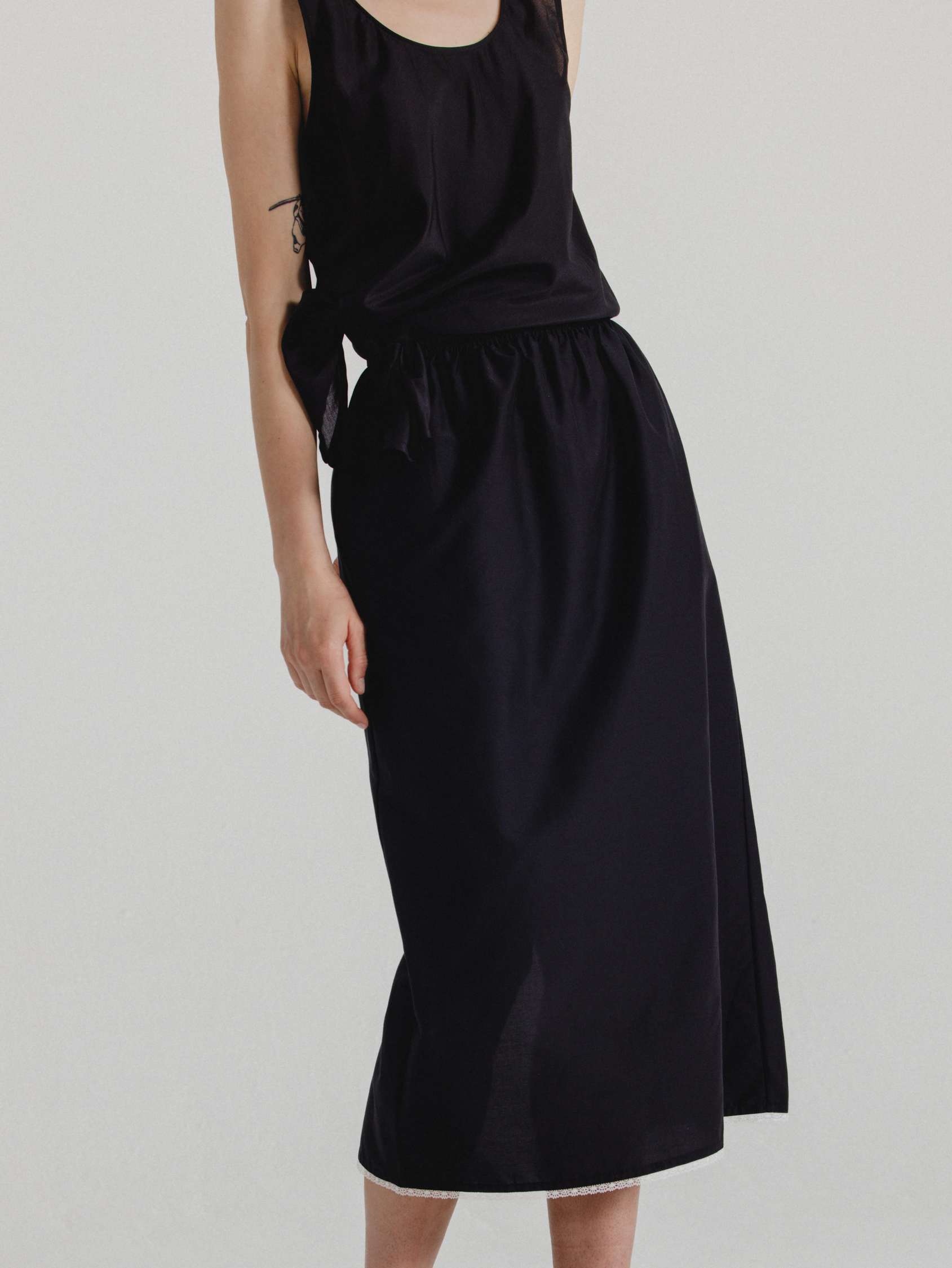 Silk-Cotton Skirt in Black