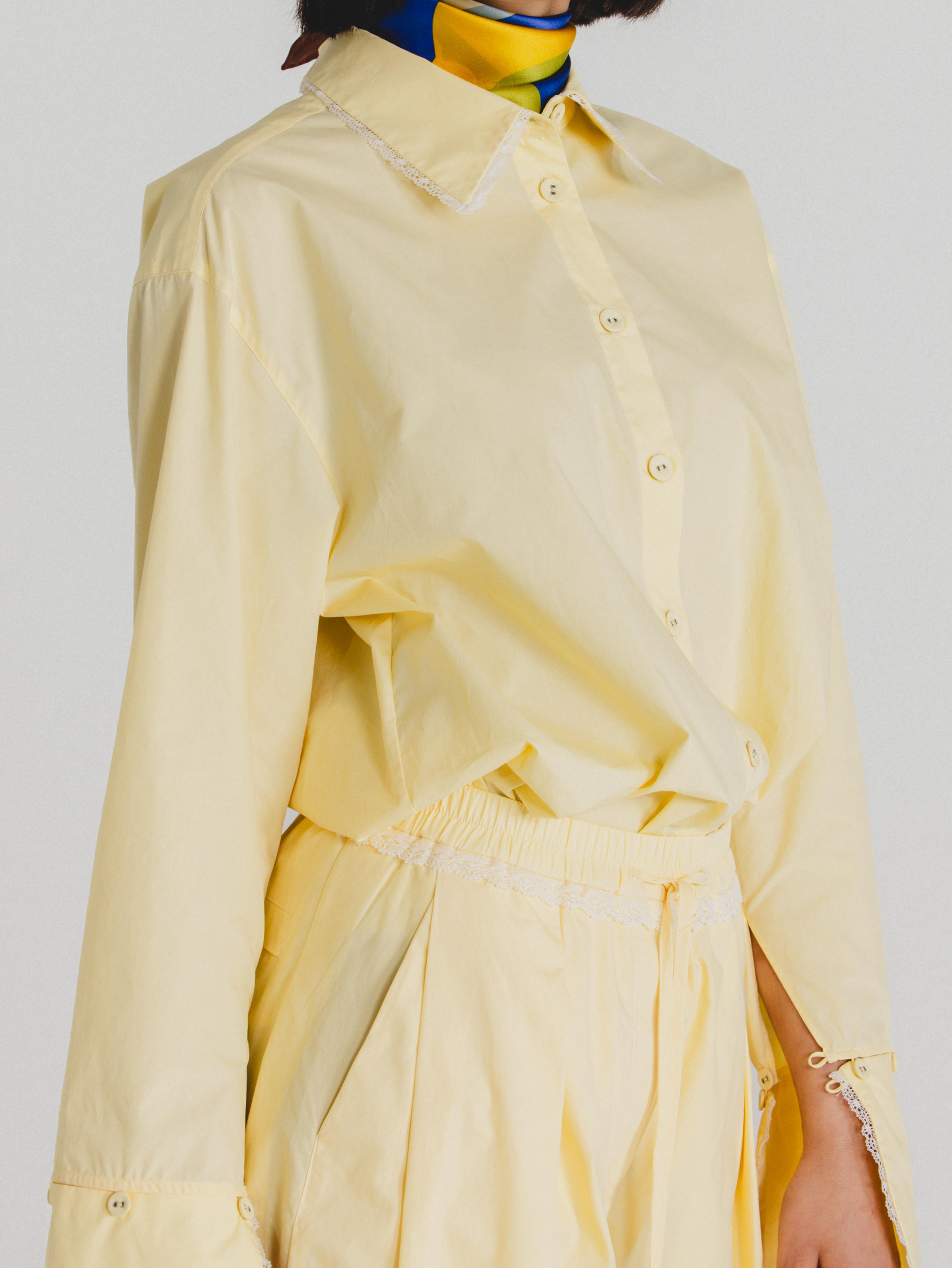 Cotton Poplin Oversized Shirt in Butter Yellow