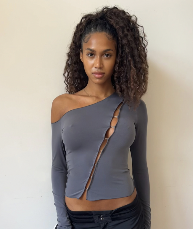 SLATE GREY HOOK AND EYE LONG SLEEVE