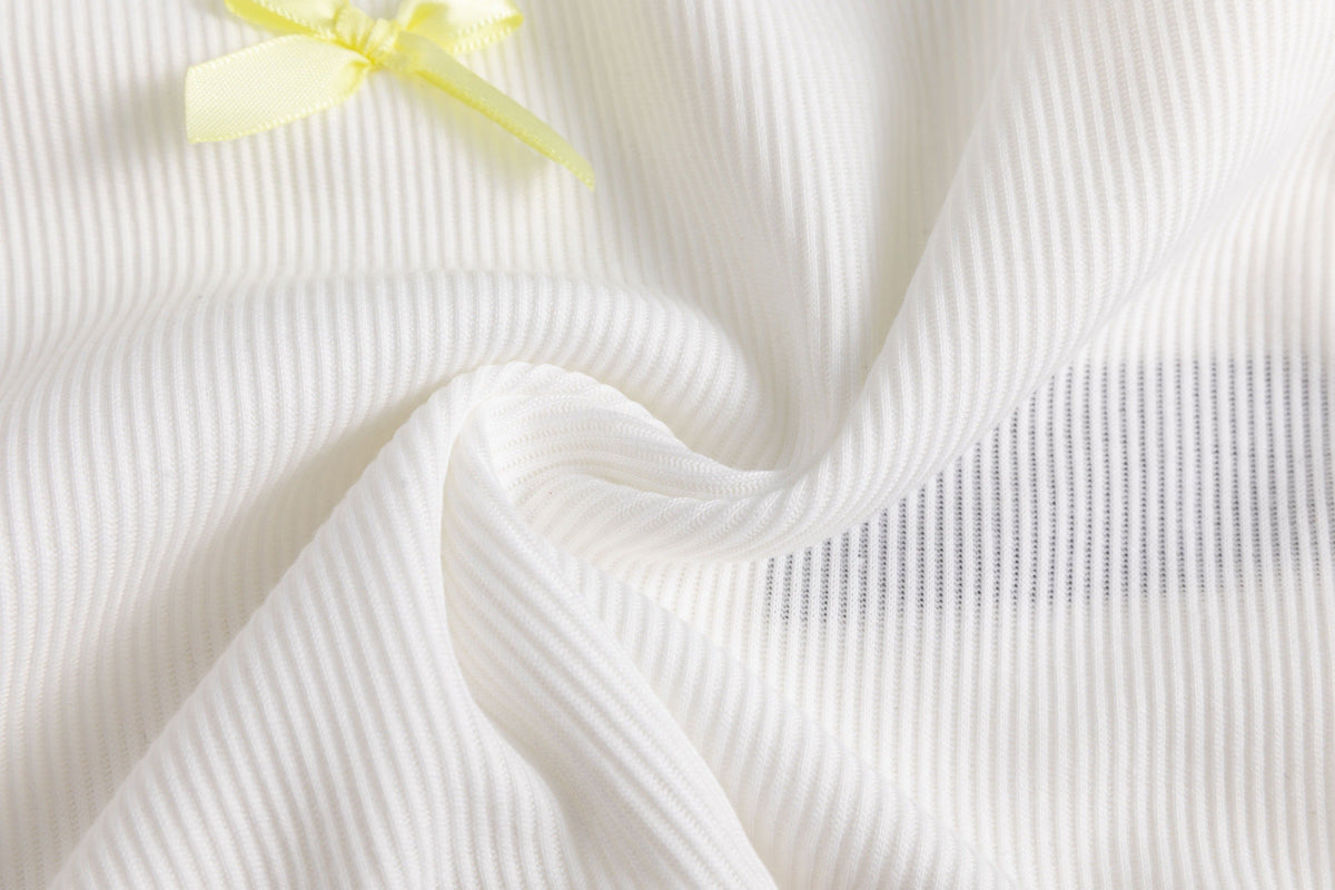 Ivory Rib Vest Mini Bows Dress Candy
