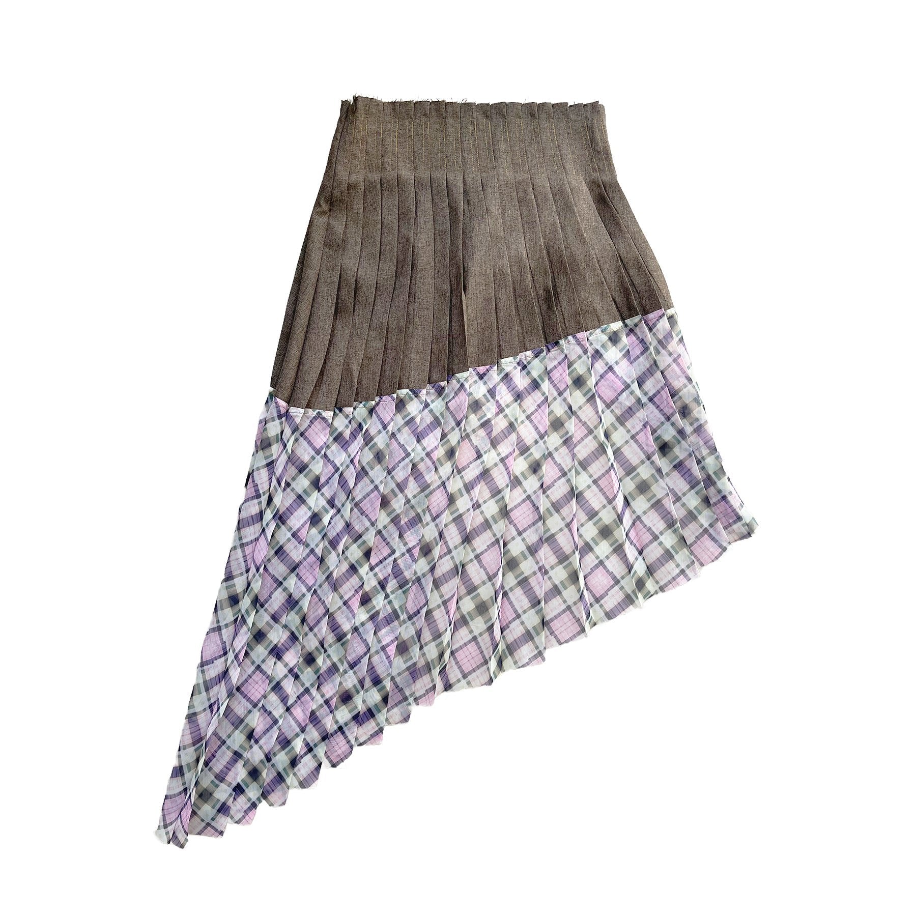 Asymmetrical organza pleated skirt lucid