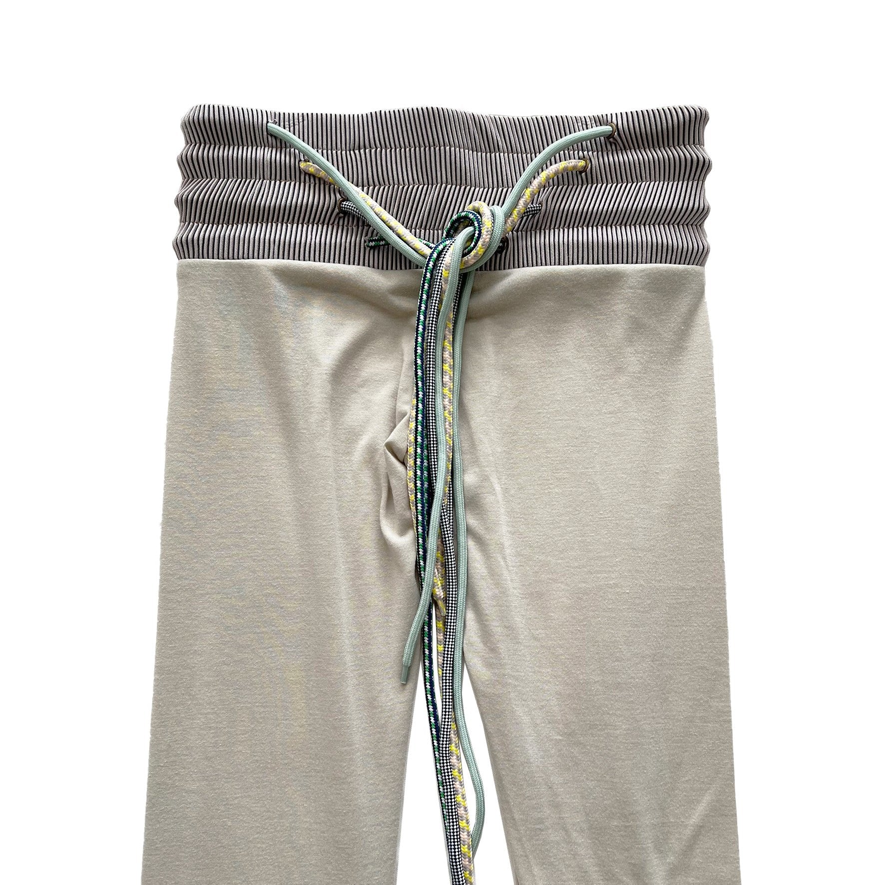 Low-rise Jersey Rib Flared Pants Beige Thistle w/ 4 Strings