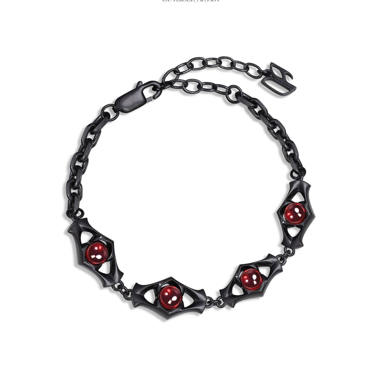 Orbit Bracelet | Matte Black & Garnet