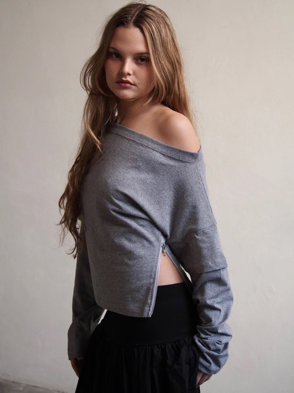REMERA ONE ZIP - LONG SLEEVE - GREY