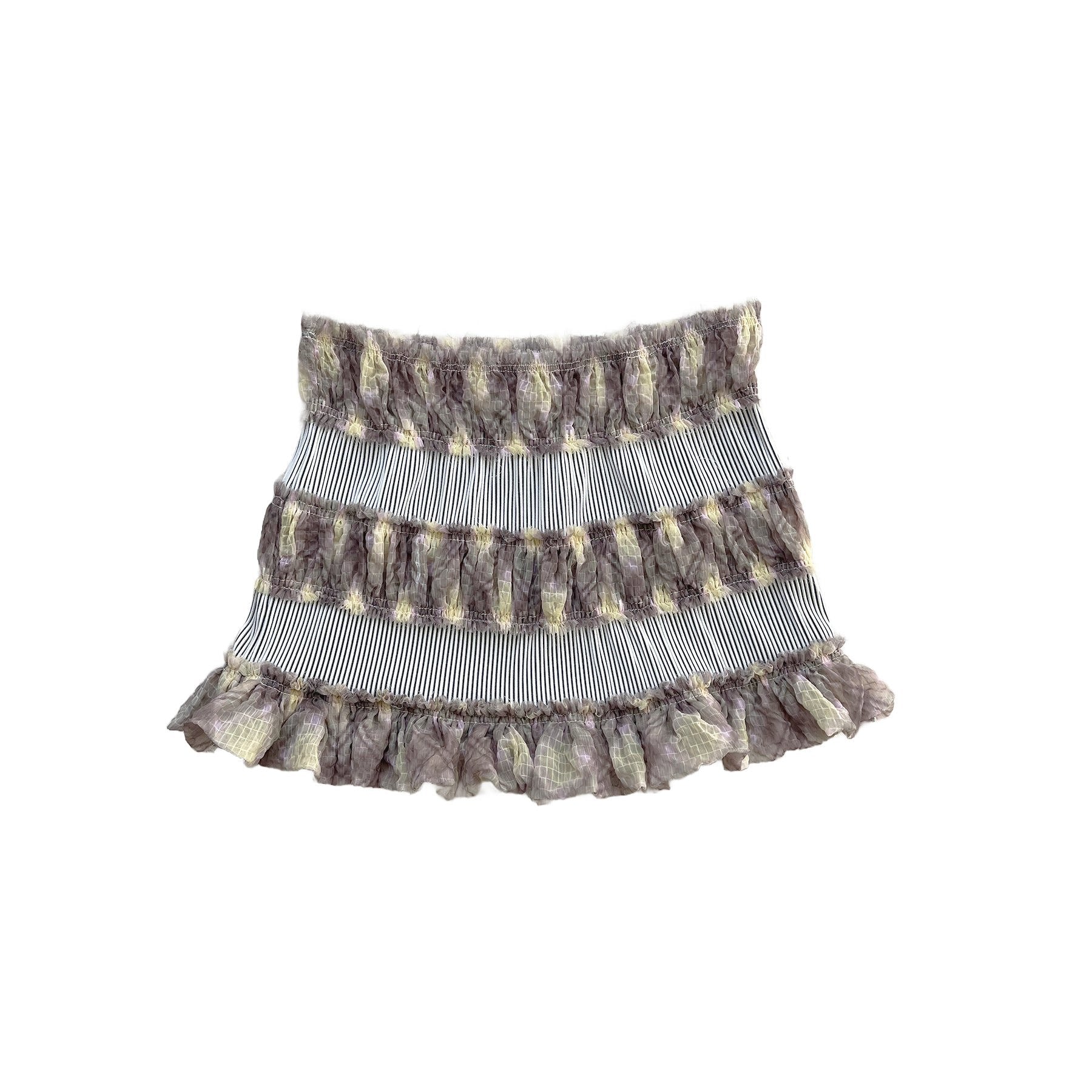 Stripe Rib Chiffon Skirt Porcelain