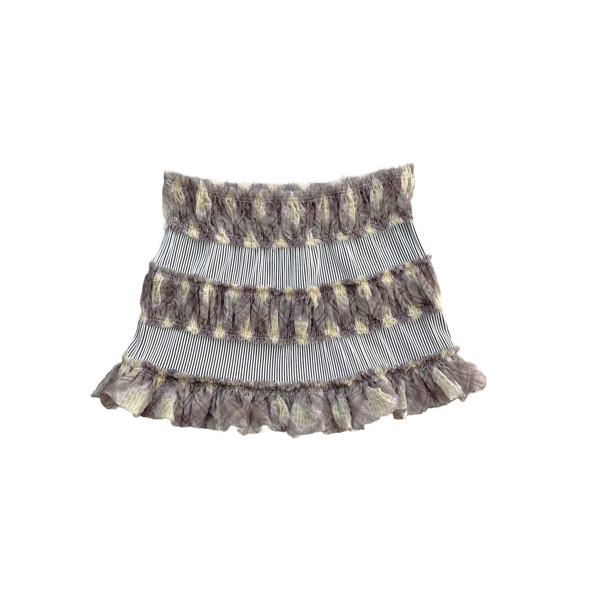 Stripe Rib Chiffon Skirt Porcelain