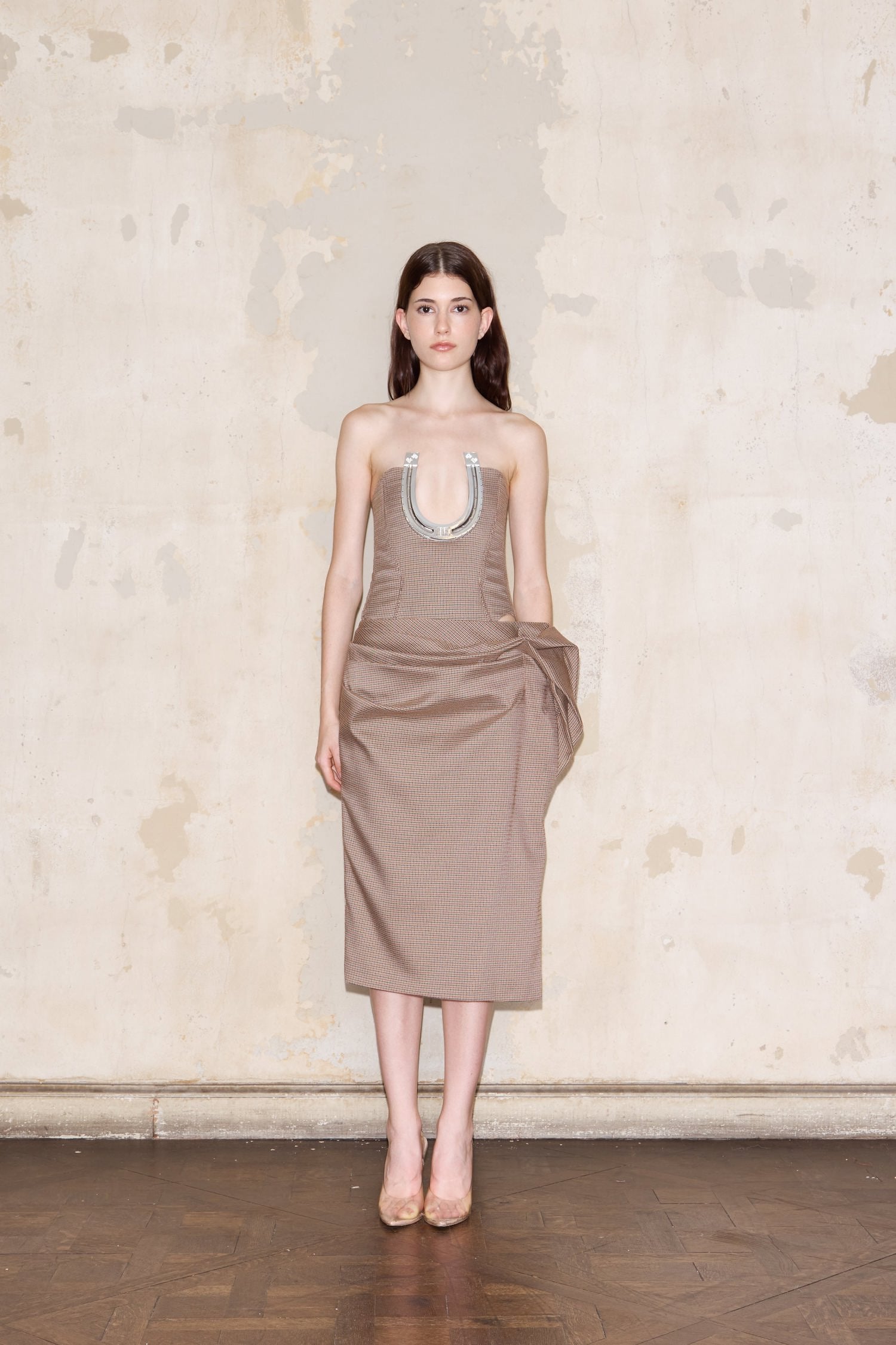 CORSET LIBERTI BEIGE GLENCHECK