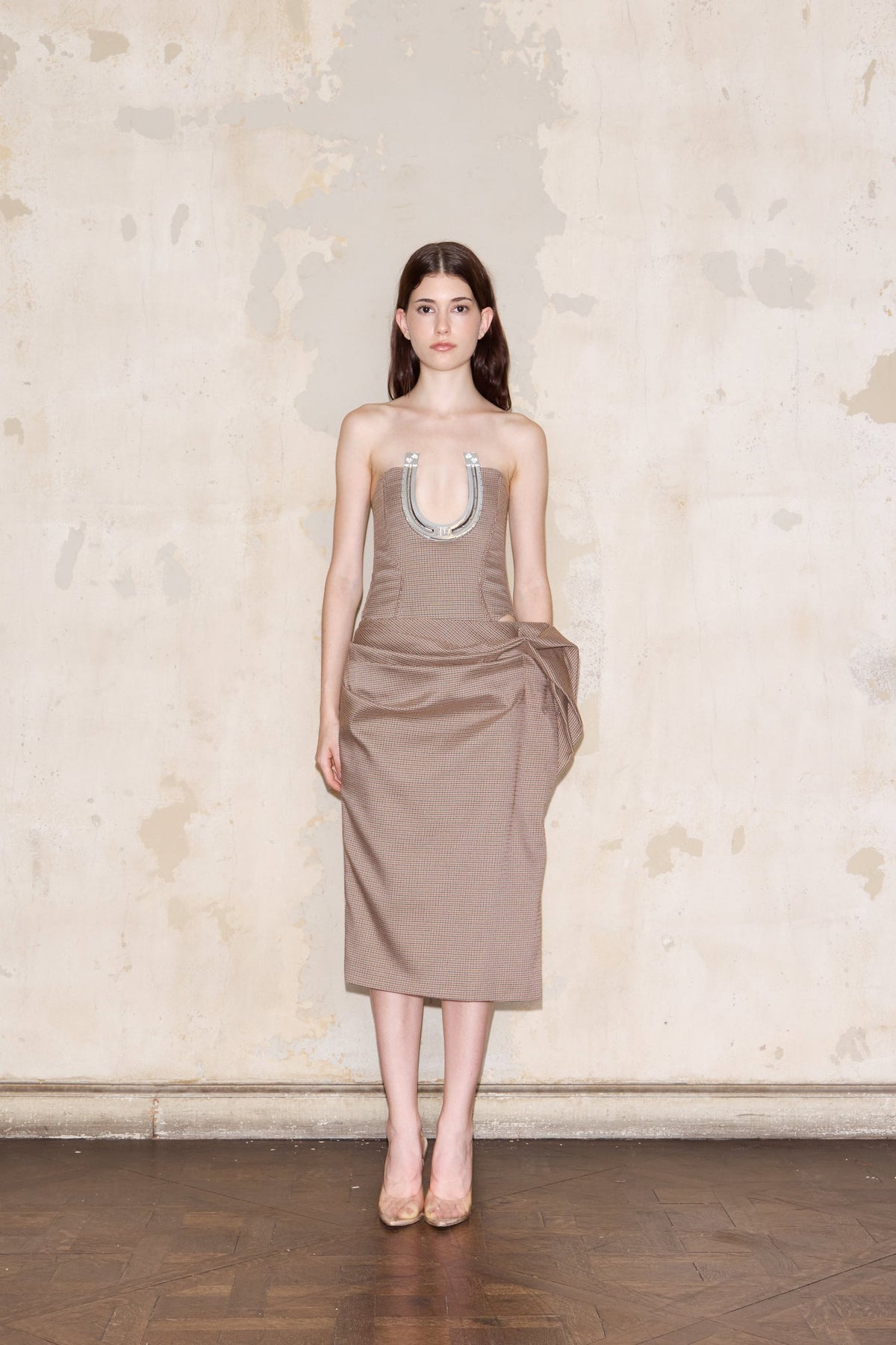 CORSET LIBERTI BEIGE GLENCHECK