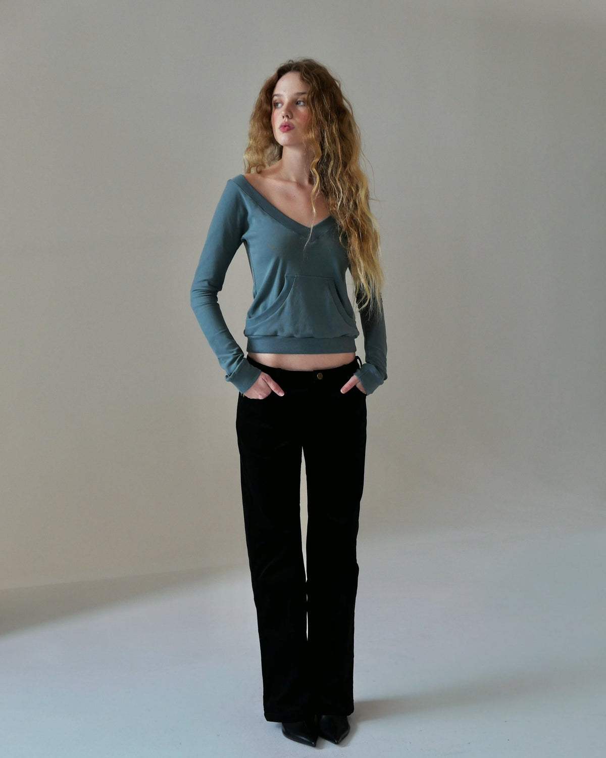 MUSE low rise corduroy pants - onyx