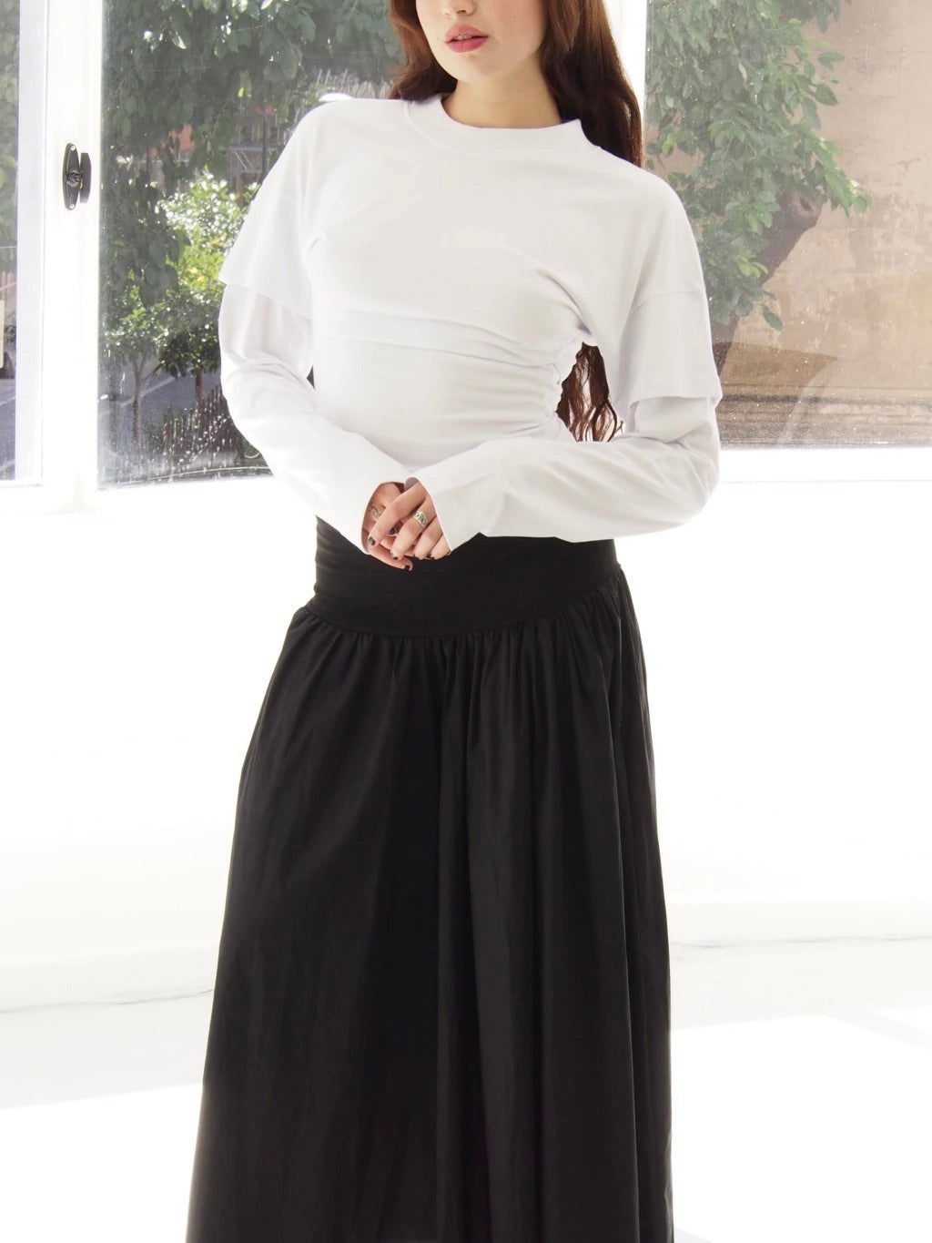 REMERA ZIP ON THE BACK - LONG SLEEVE - WHITE