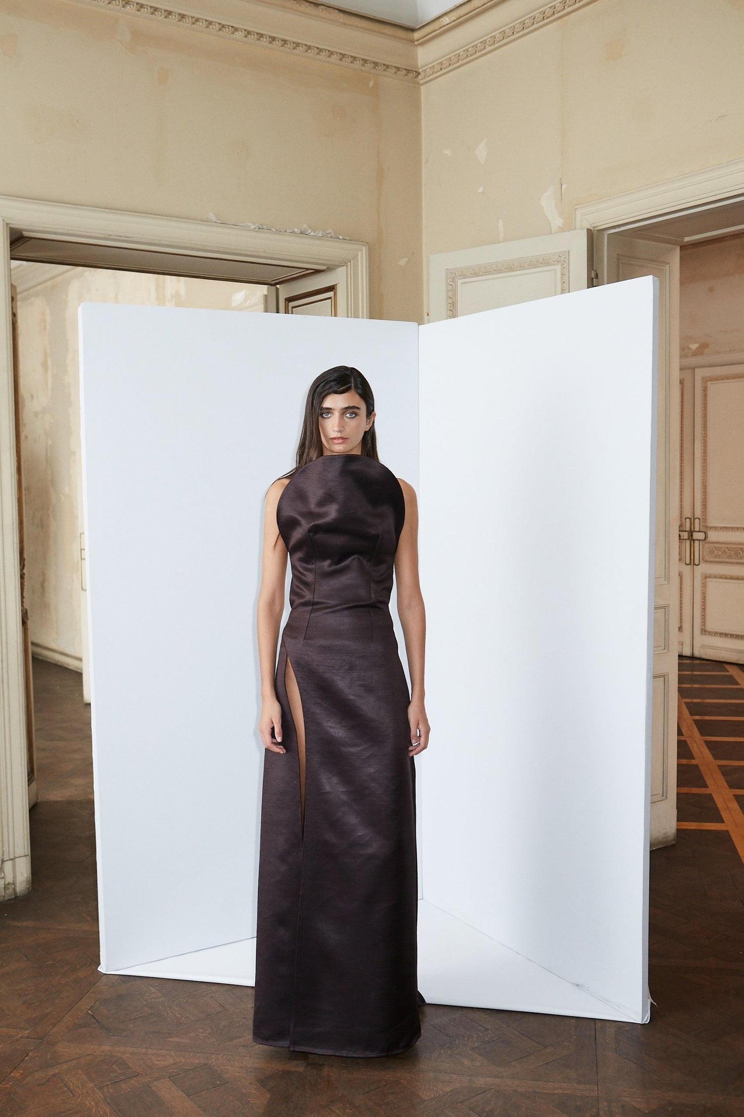 DUMONT DRESS DARK BROWN