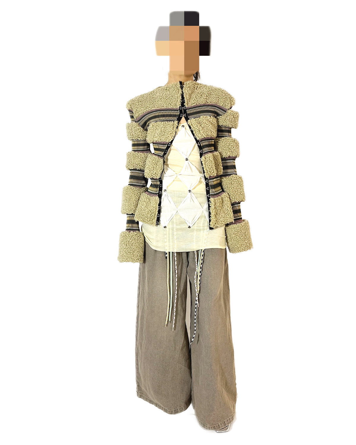 Studded Diamond Mesh Patchwork Tank Dress