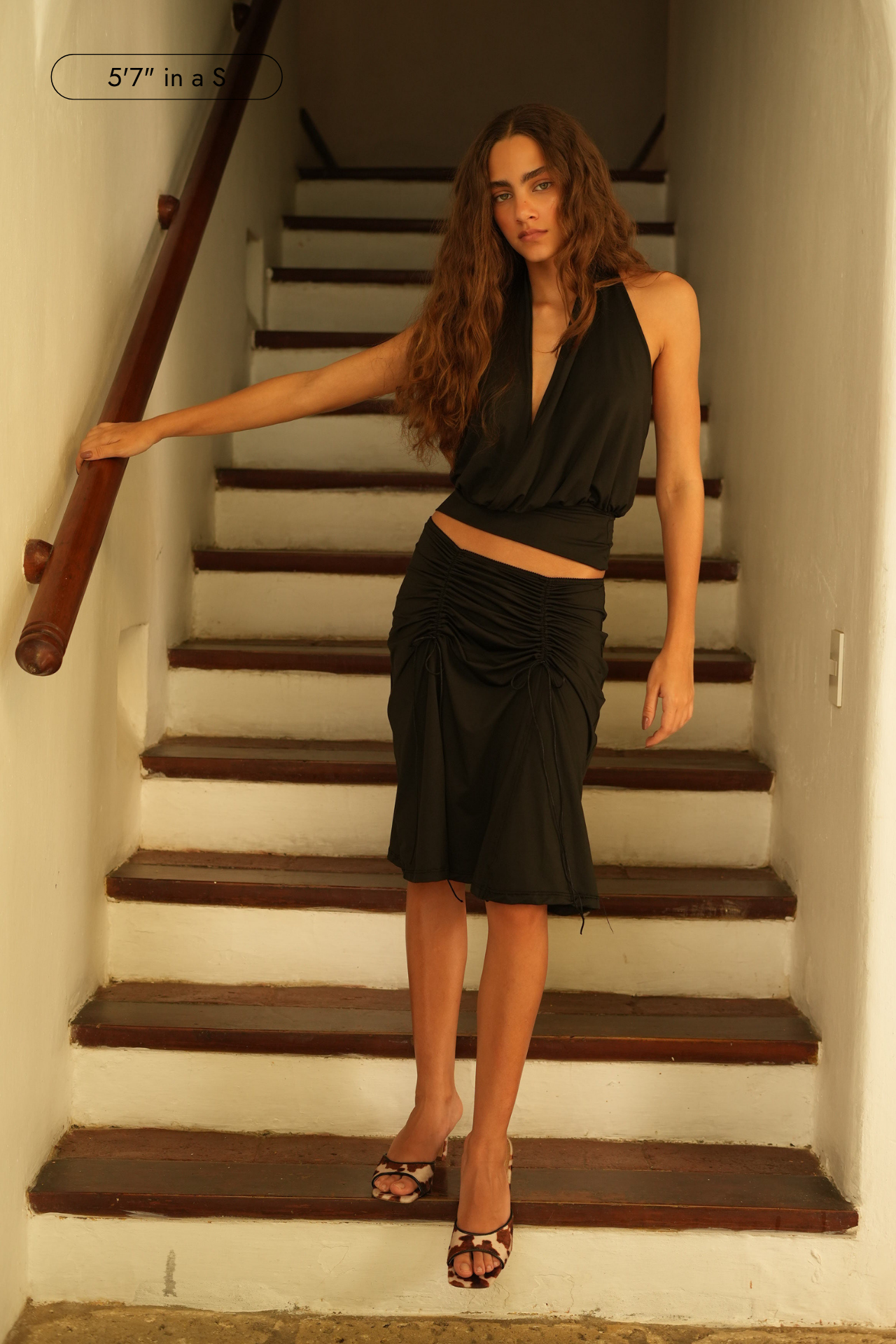 Rosalie Ruched Midi Skirt
