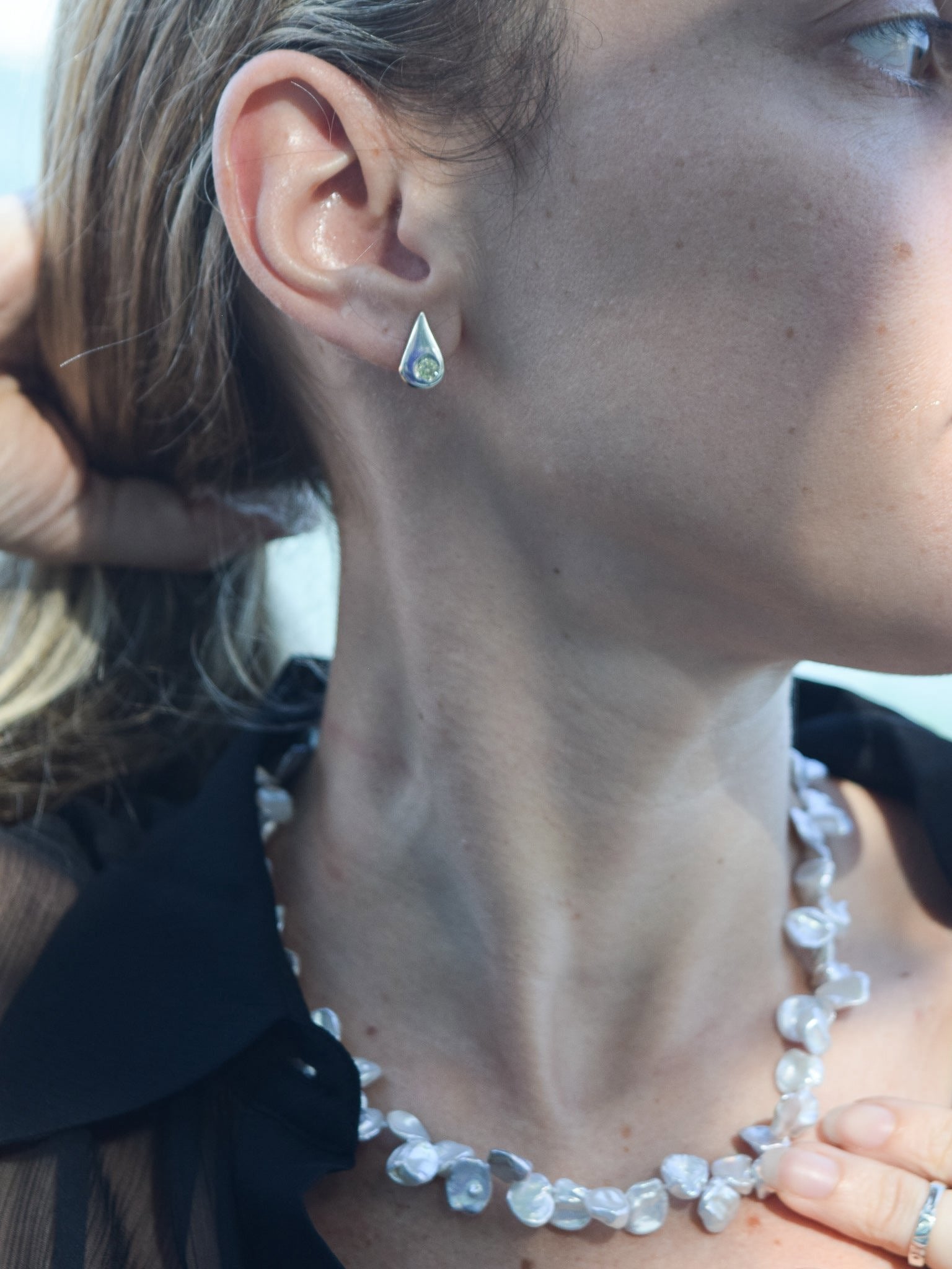 Spike Stone Earring
