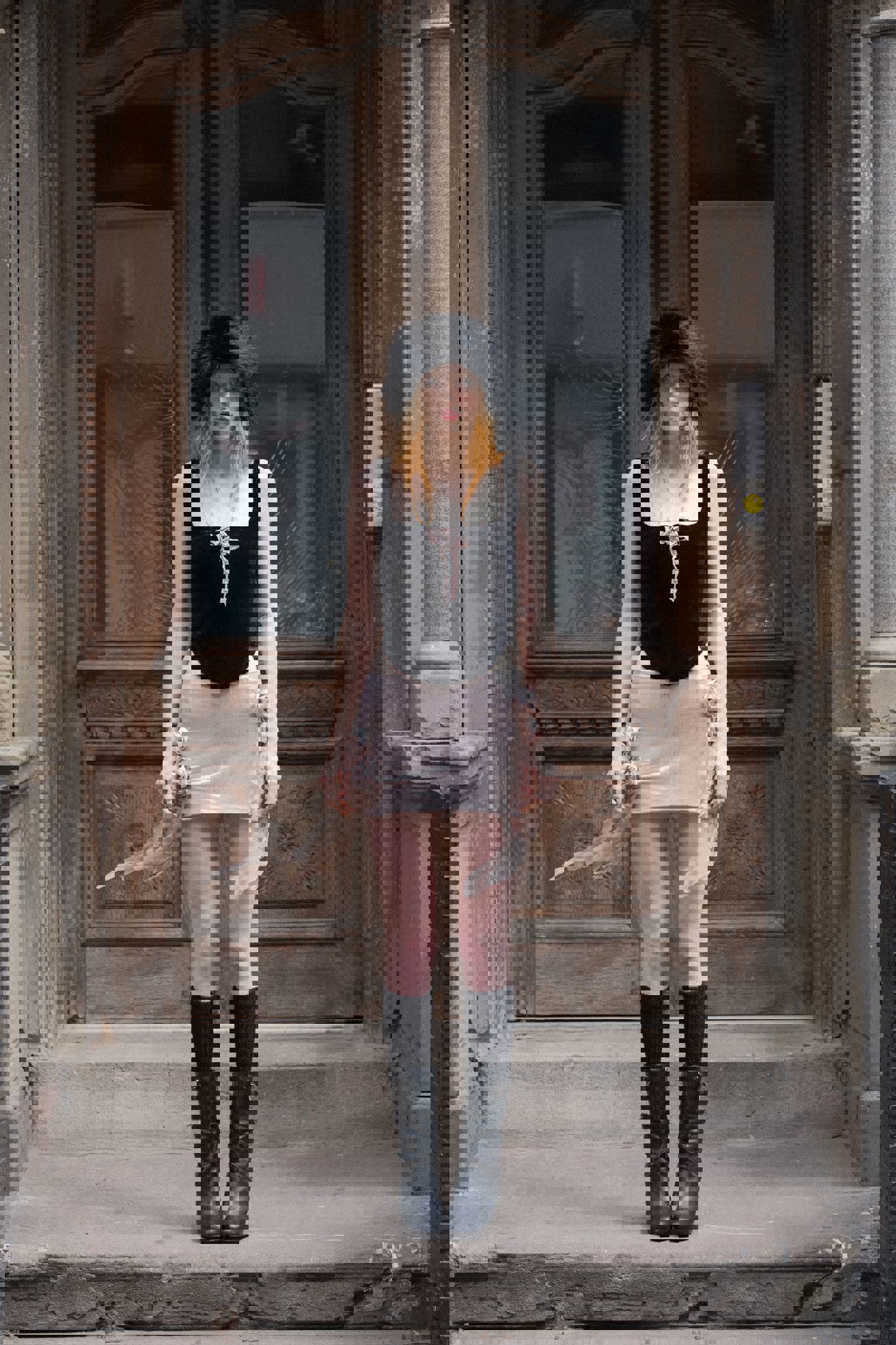 Silver drag flower skirt