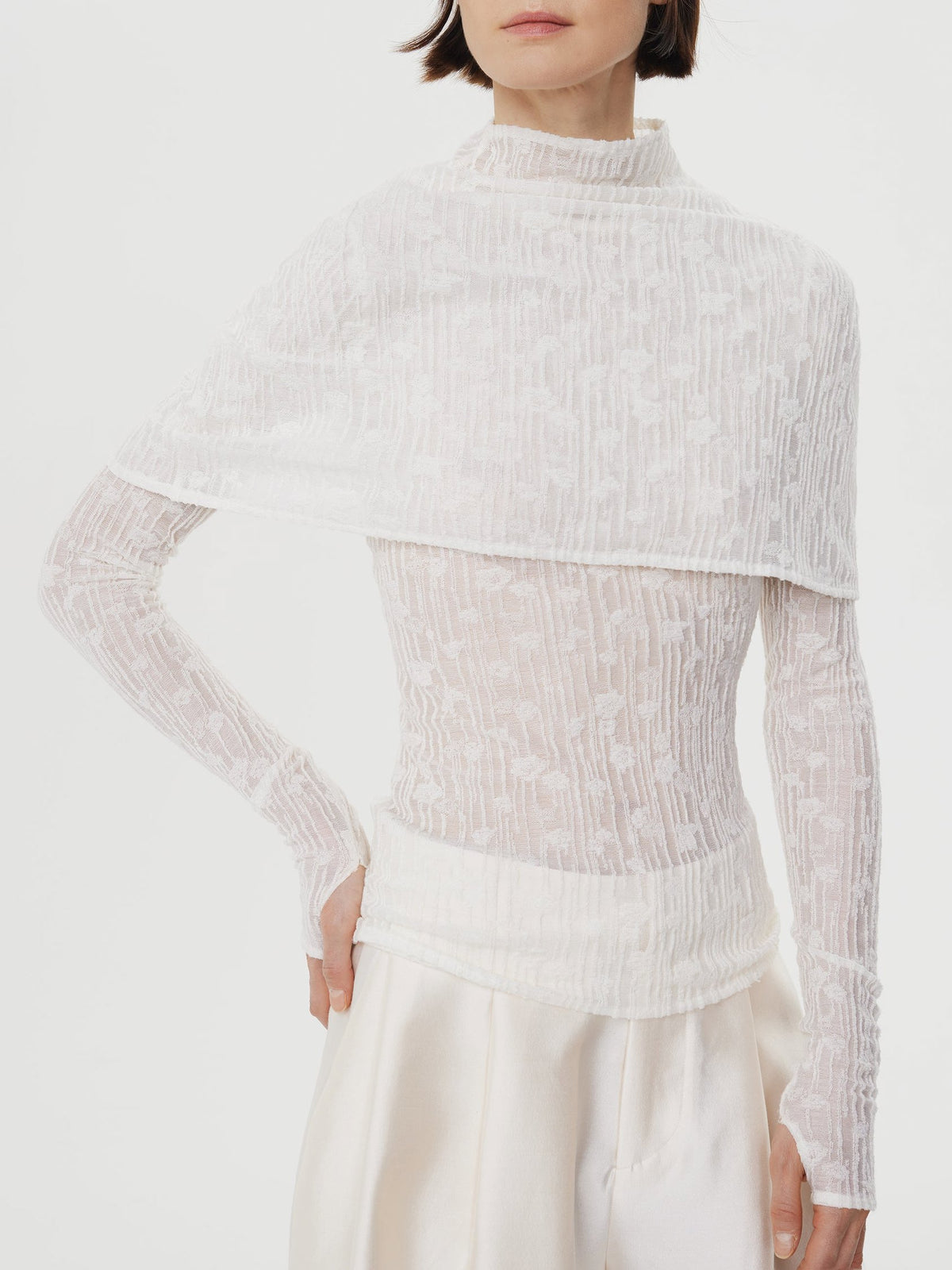Pelerine Top in White