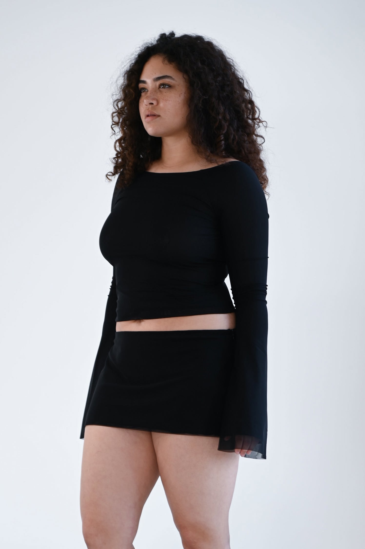 The Jane Top in Black Mesh