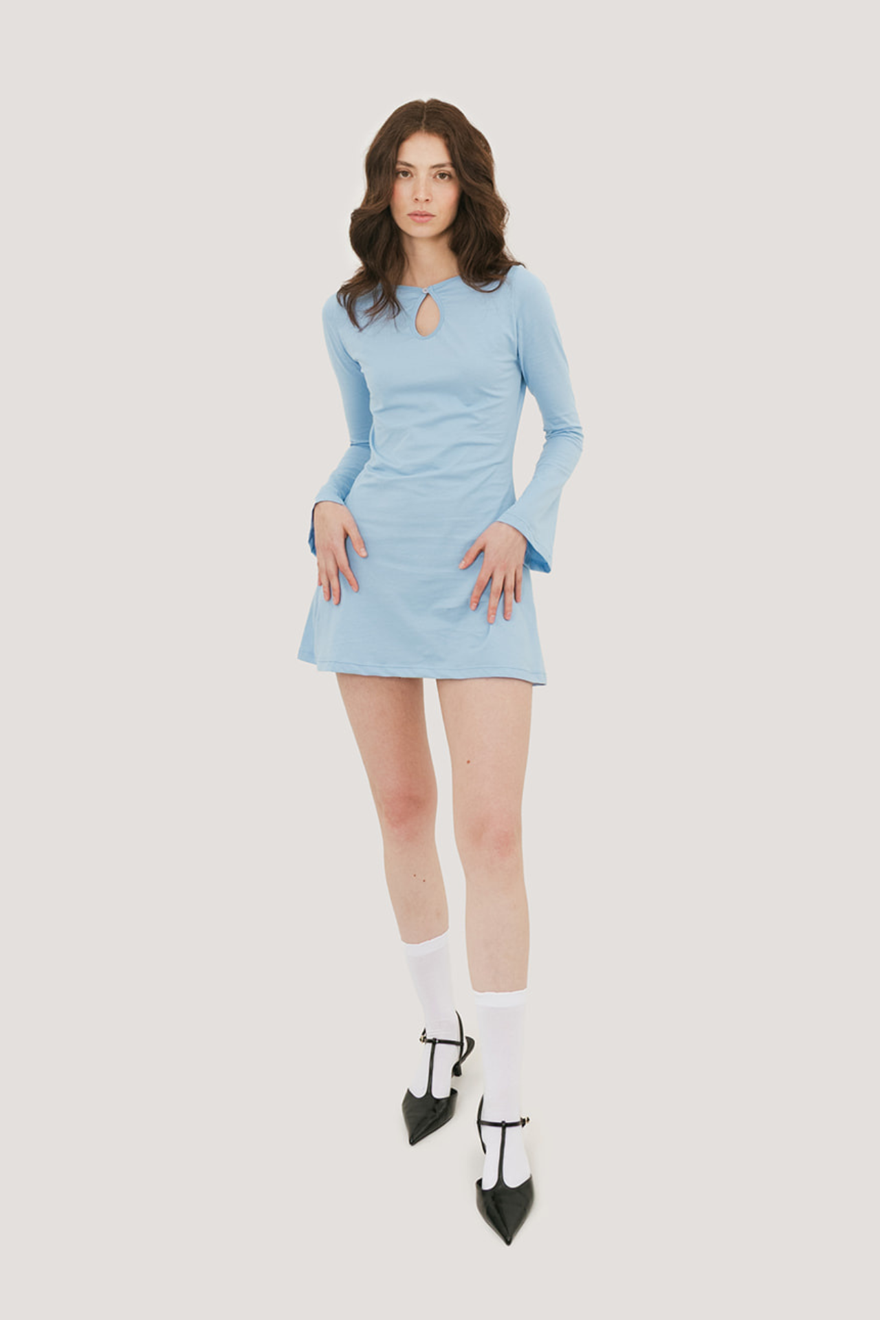 Lucia Keyhole Long Sleeve Mini Dress