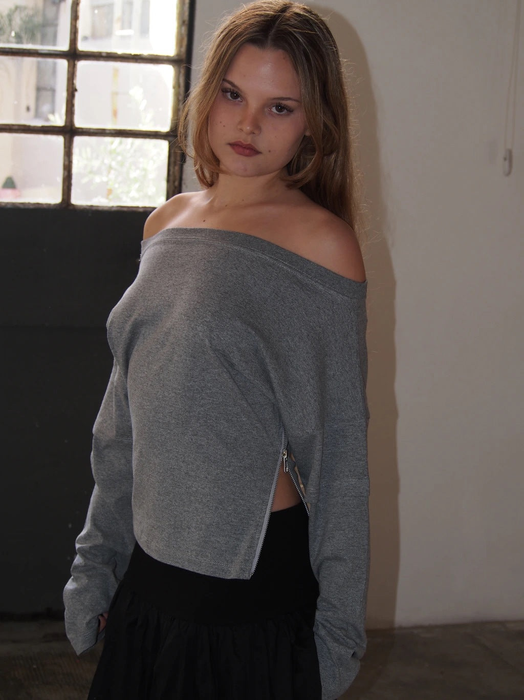 REMERA ONE ZIP - LONG SLEEVE - GREY