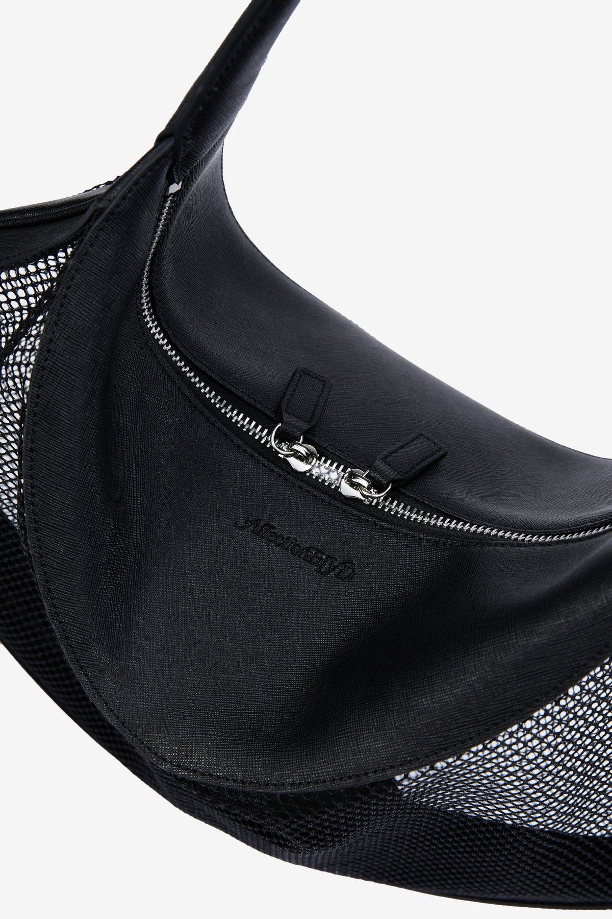 'Heart Mesh' Medium Shoulder Bag - Black