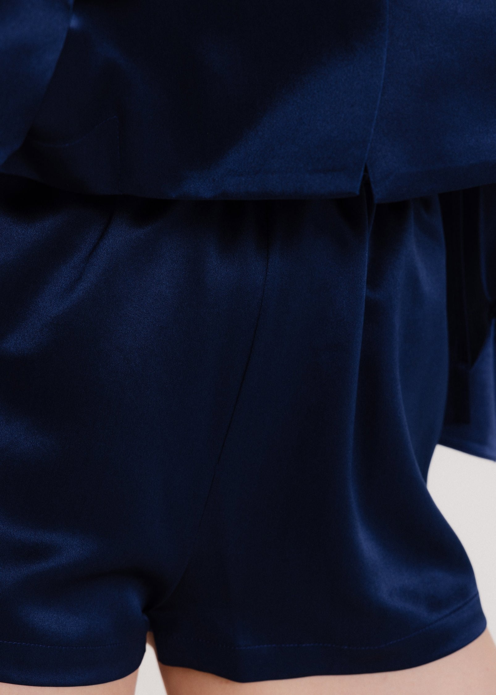 Silk Mini Shorts in Royal Blue