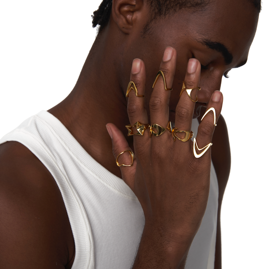 002|Dual-V Futuristic Ring