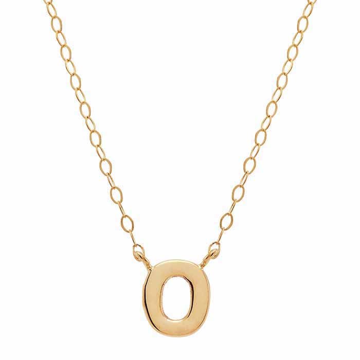 14K Solid Gold Alphabet Necklace