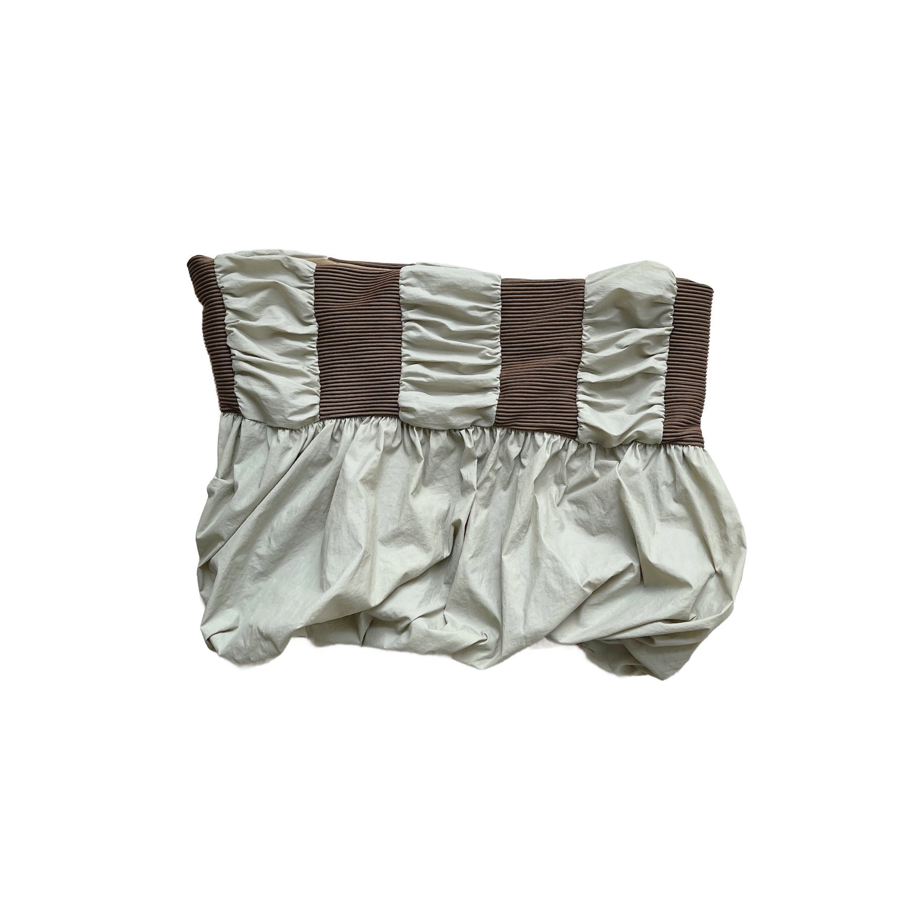 Ribbed Puff Mini Skirt Jade