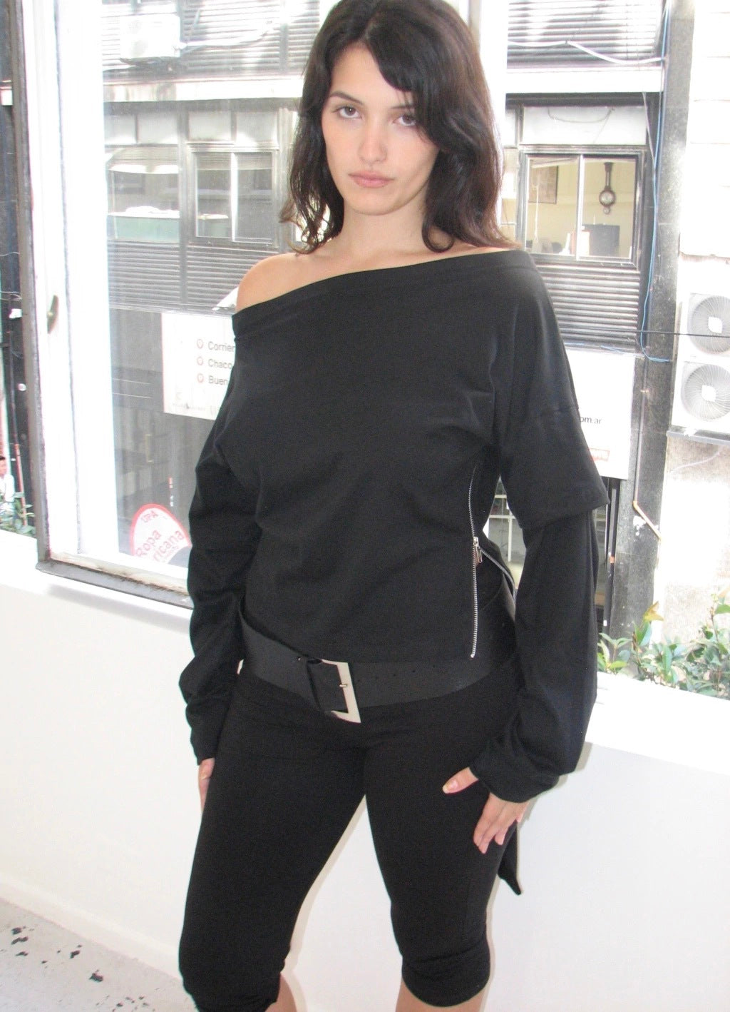 REMERA ONE ZIP - LONG SLEEVE - BLACK