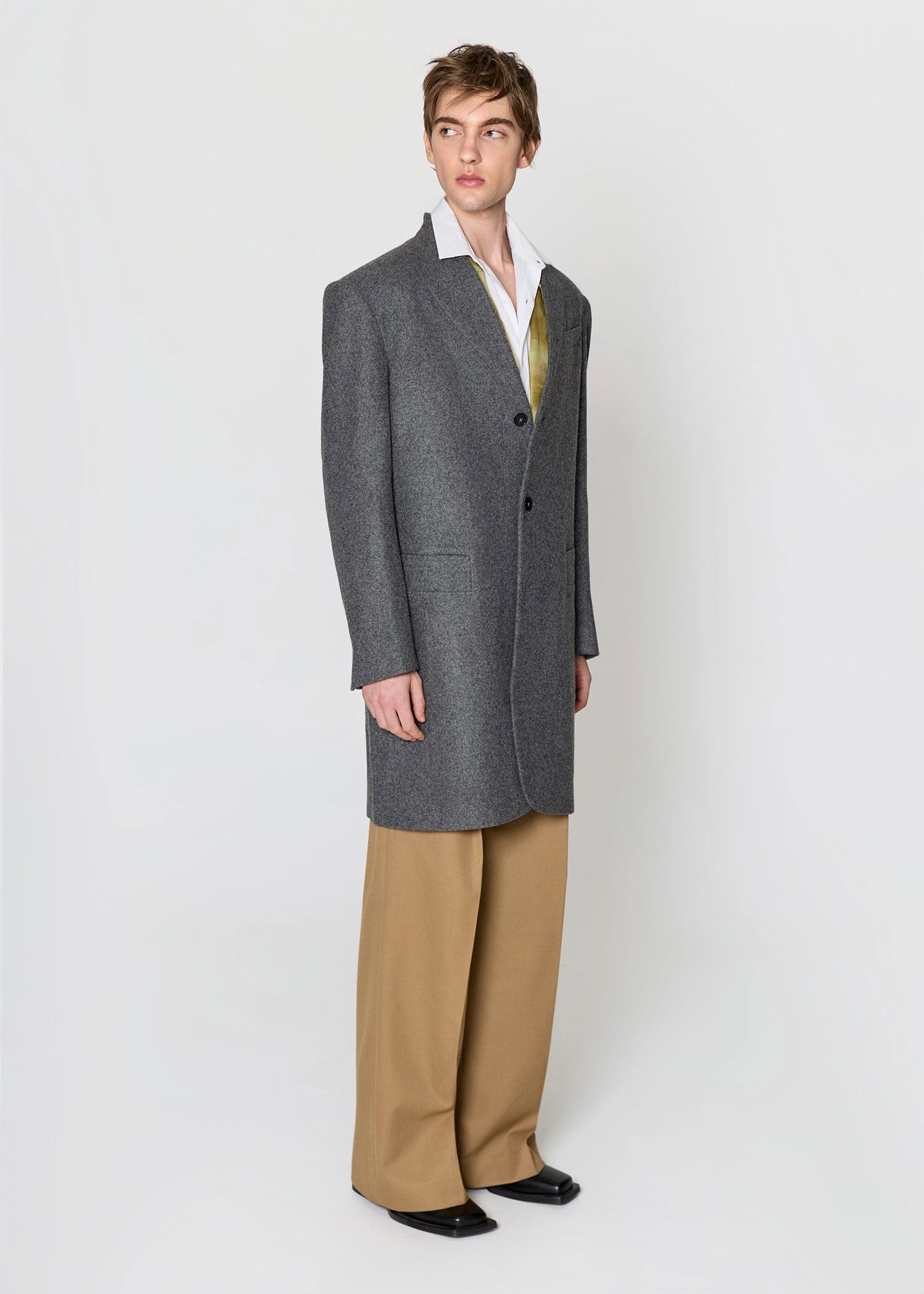Grey Essentia Wool Coat