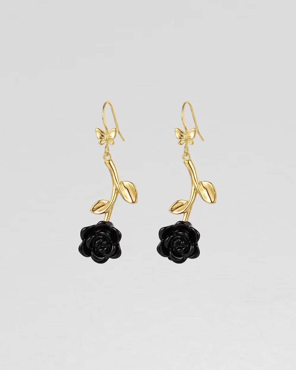 GOLD ROSE EARRINGS