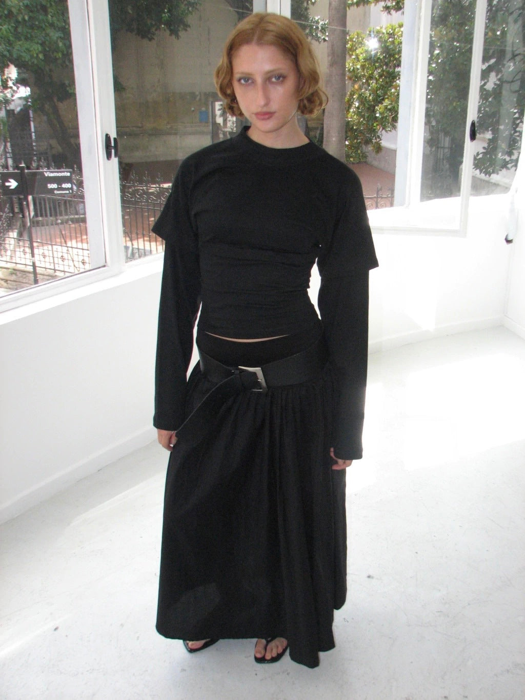 REMERA ZIP ON THE BACK - LONG SLEEVE - BLACK