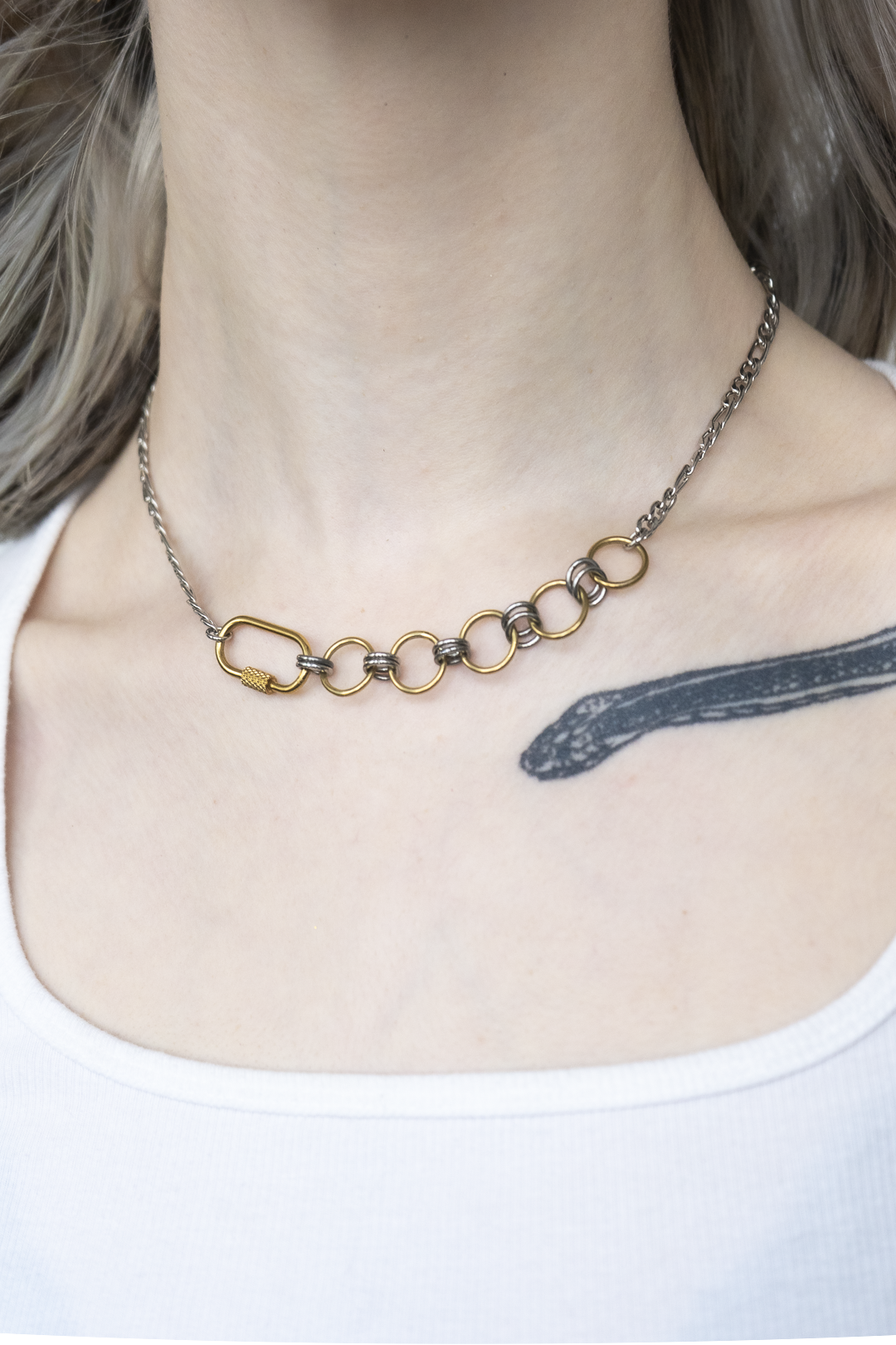 The Sutton - Mixed Metal Chainmail Carabiner Chain