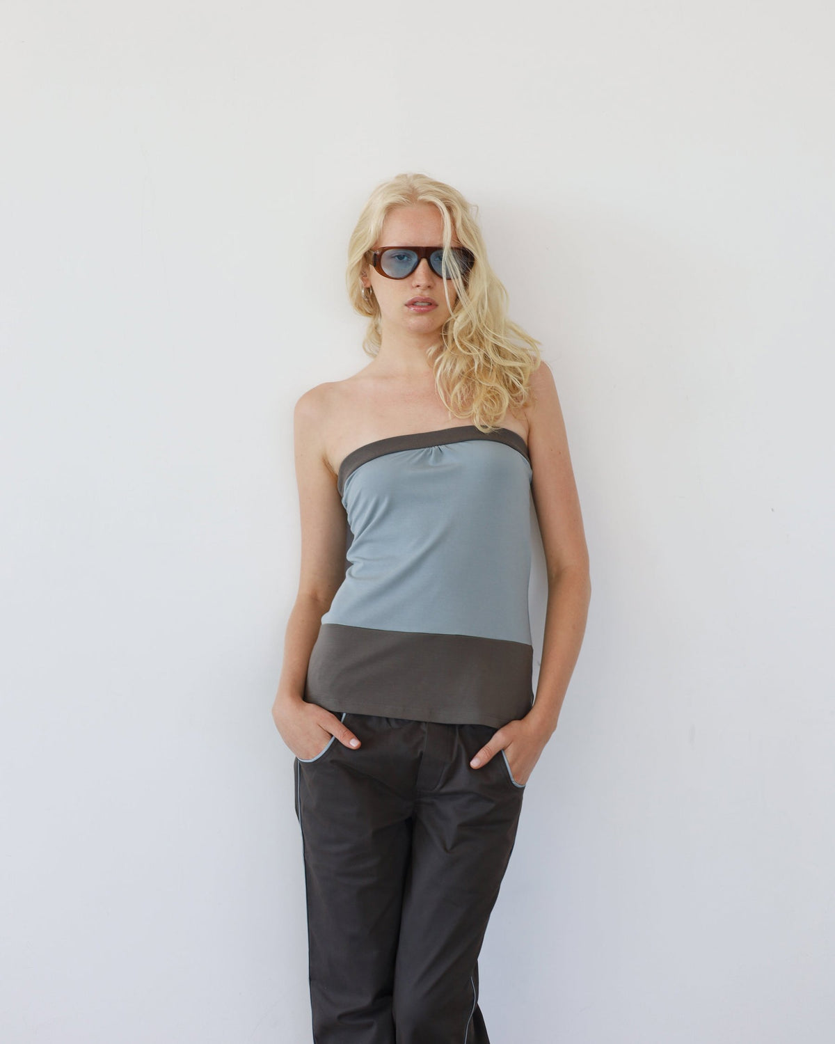 HORIZON tube top - blue