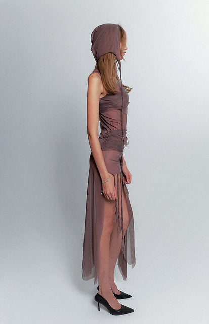 PLUM NYX DRESS WITH HOOD