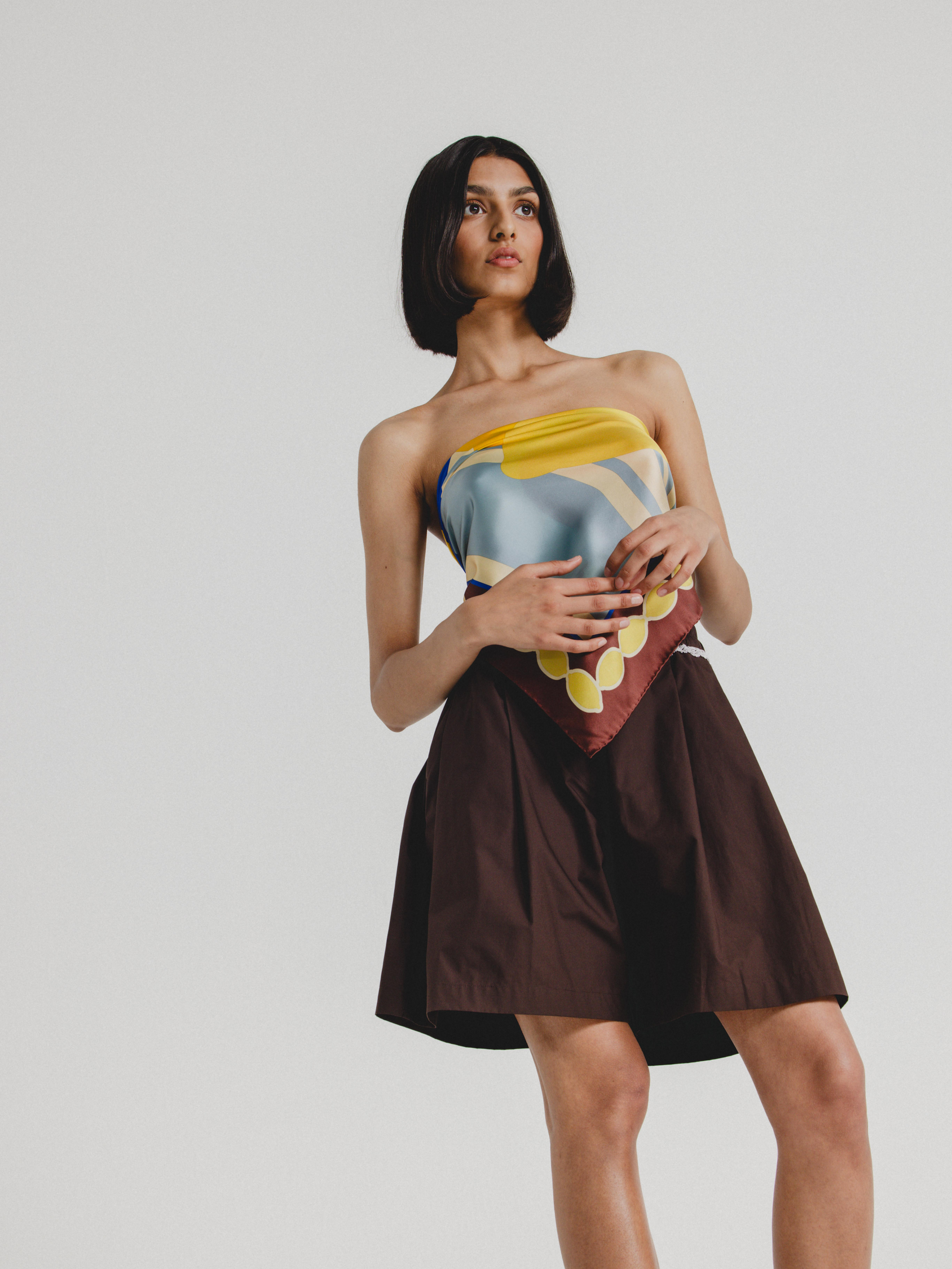 Cotton Poplin Shorts in Chocolate Brown