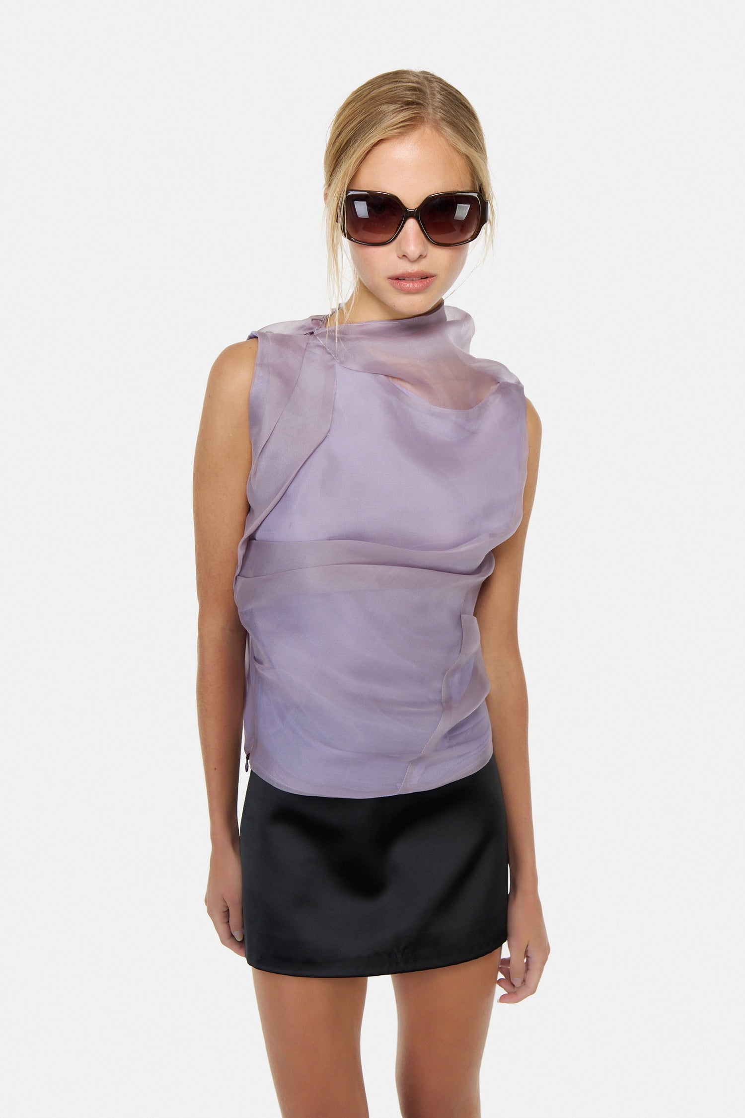 lilac organza top