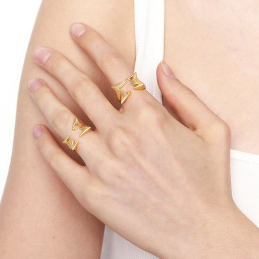 Pioneer|Stackable Jagged Open-Front Ring