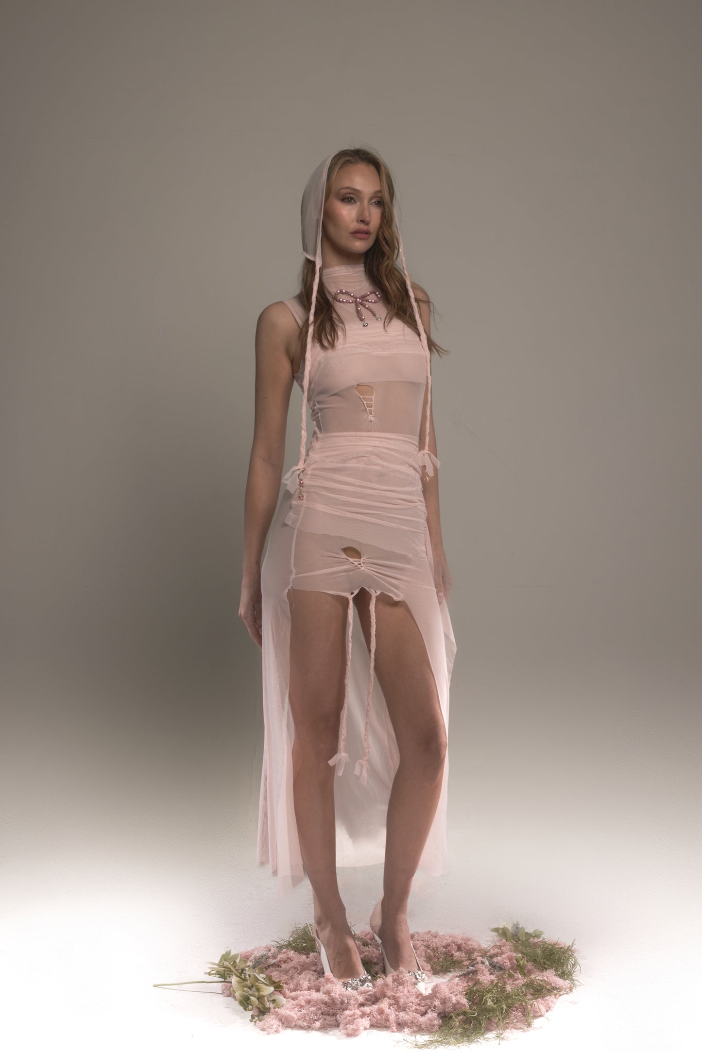 Pale Pink Nyx Dress with Hood