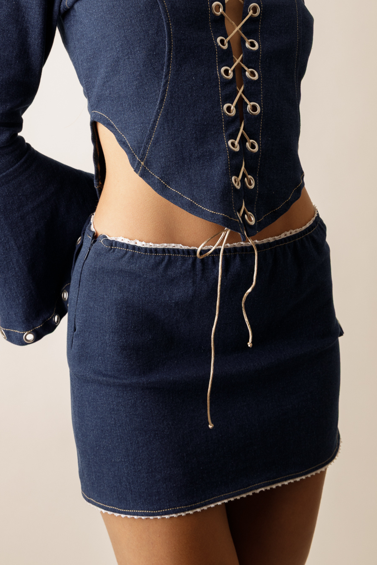 DAISY STRETCH DENIM MINI SKIRT
