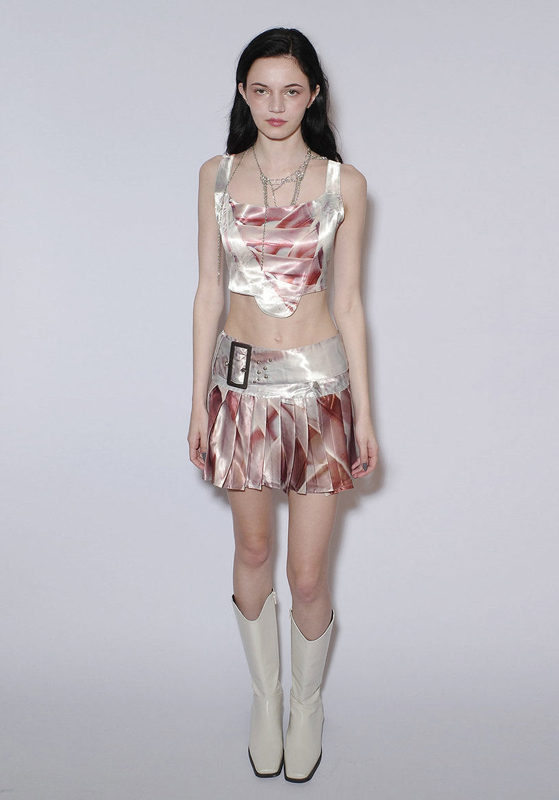 Romantic Satin Print Top