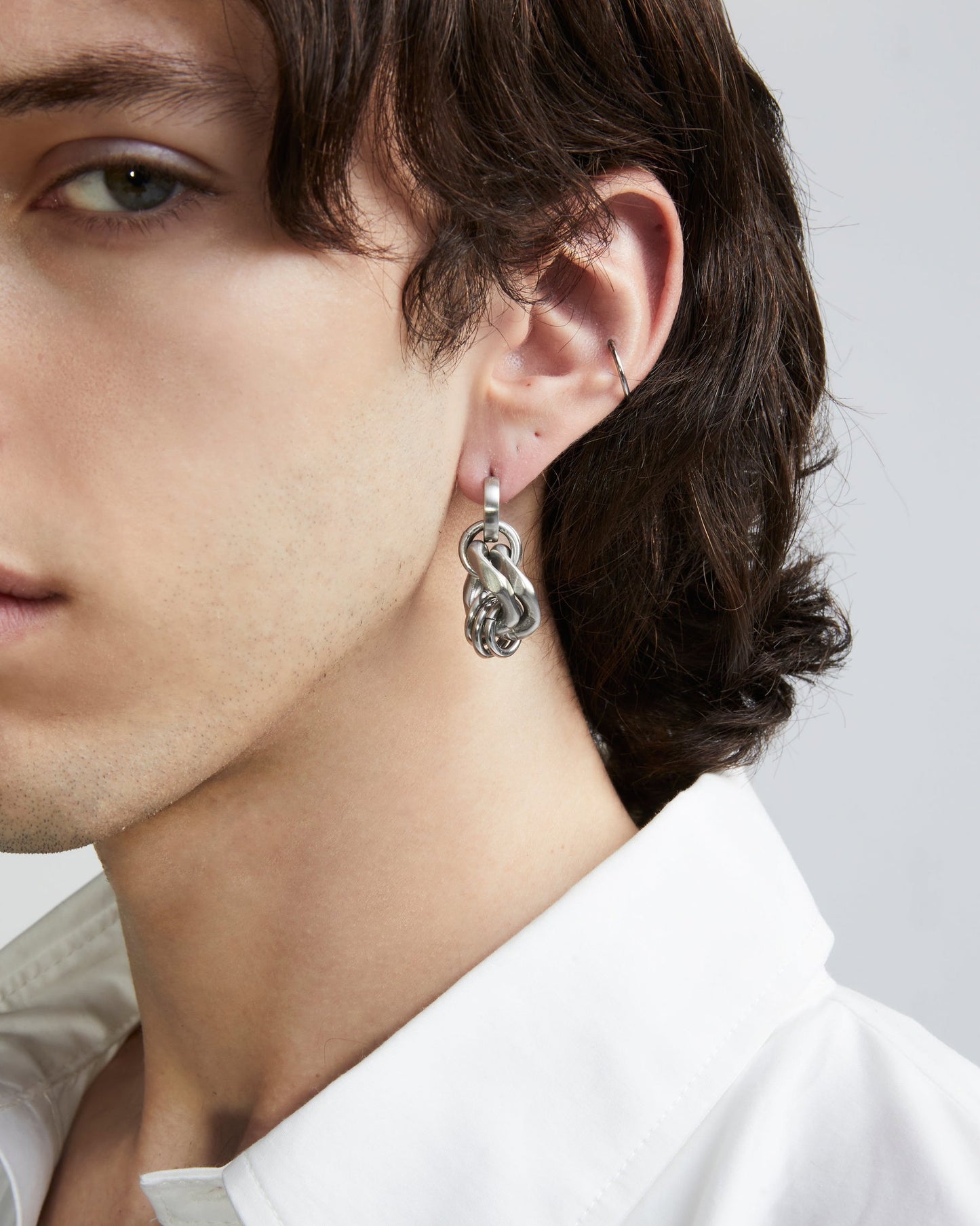 Curb Chain Pendant Earring