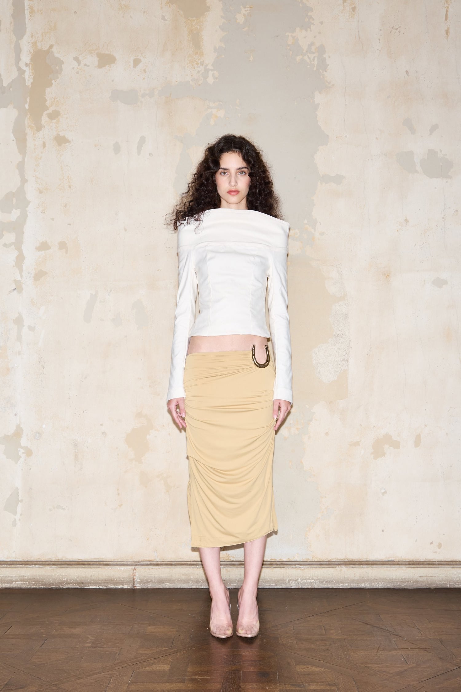 MIDI HELGUERA SKIRT CAMEL