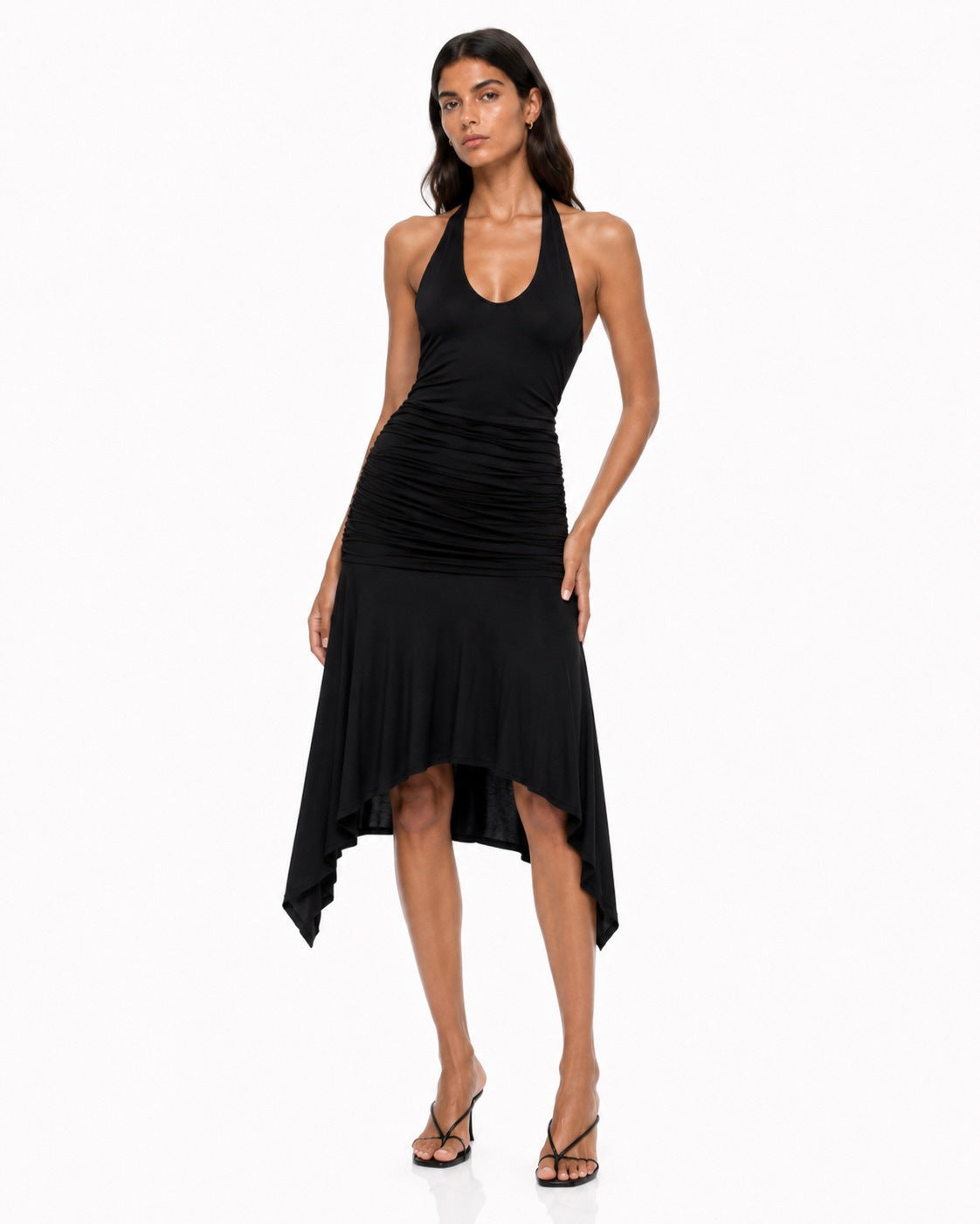 halter dress in black