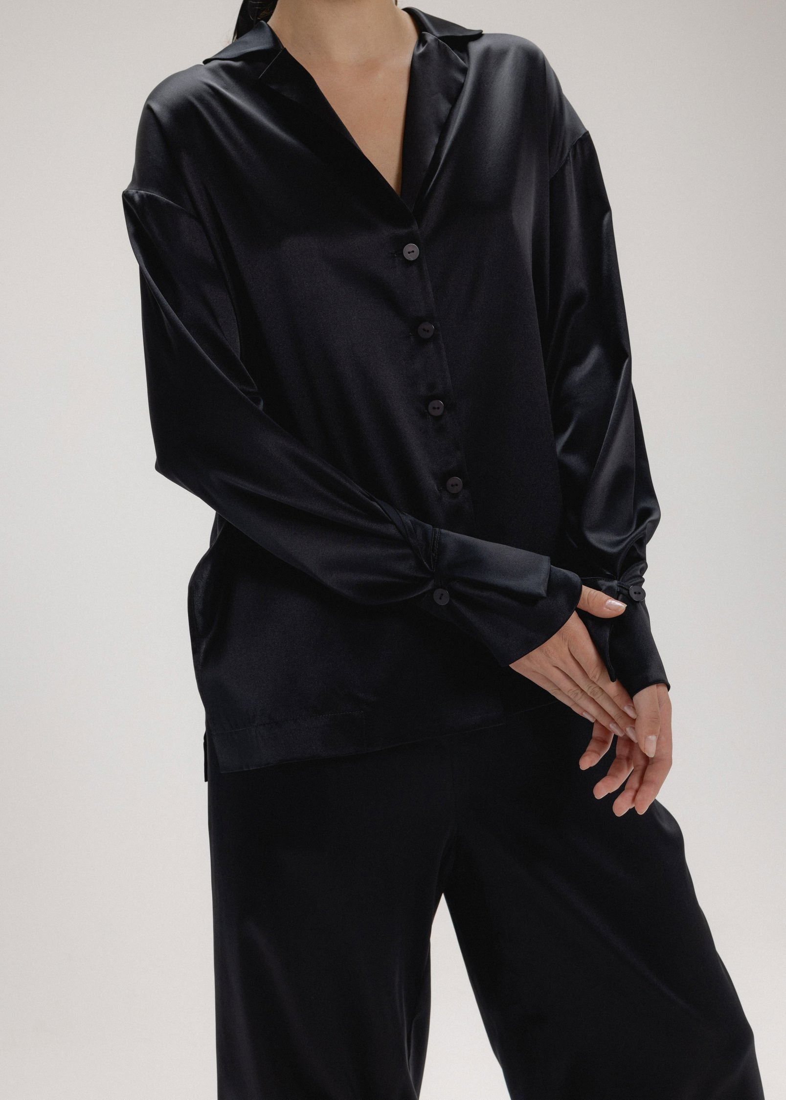 The Signature Silk Shirt in Black