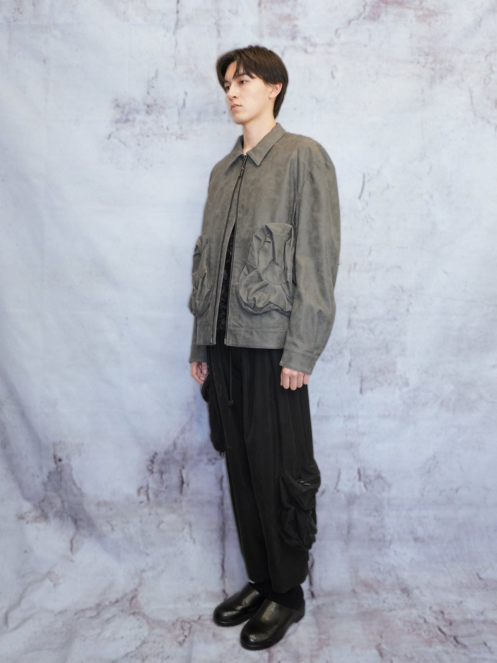 REGENERATED LEATHER BOMBER JACKET