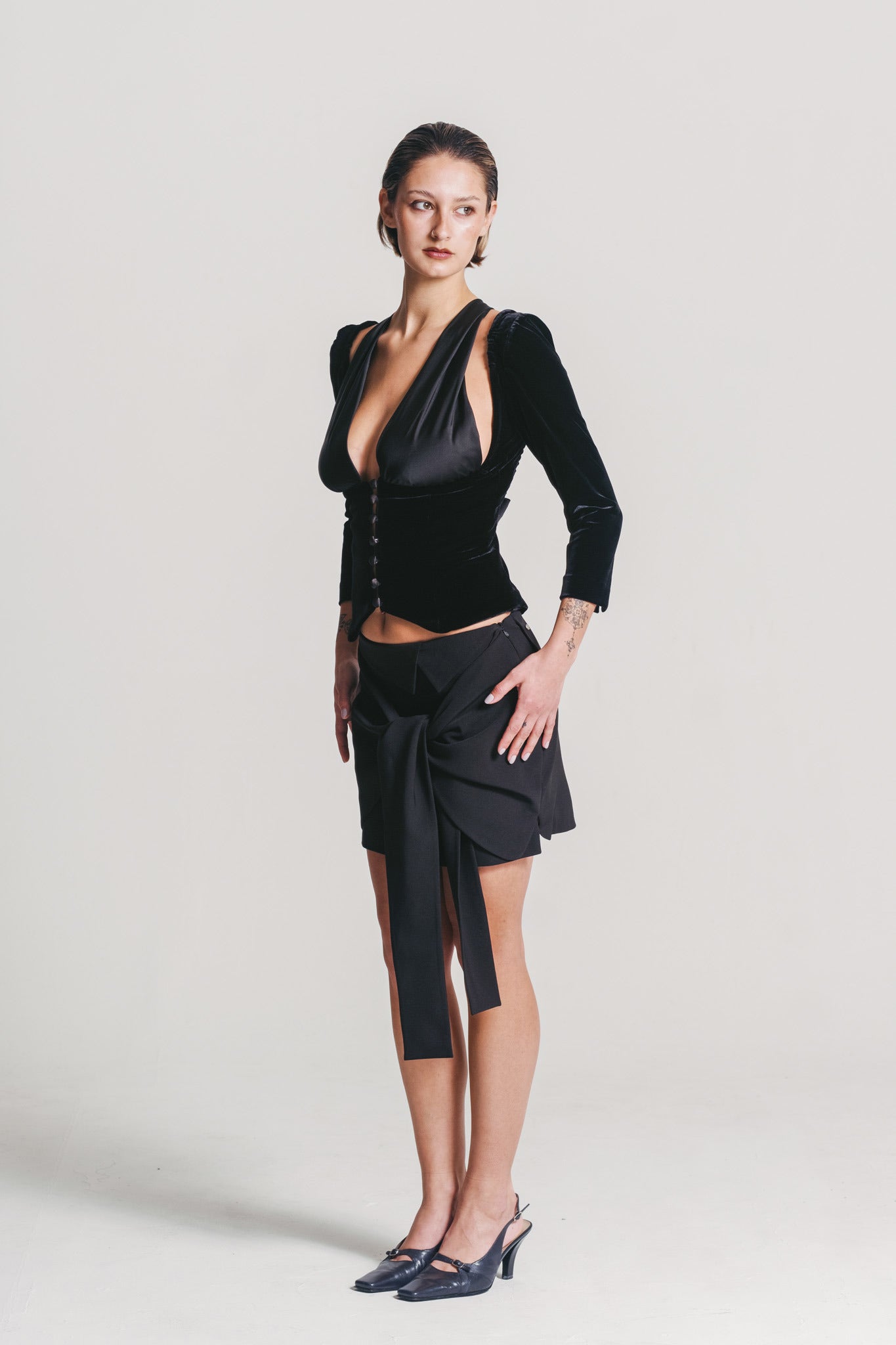 Blazer Wrap Mini Skirt